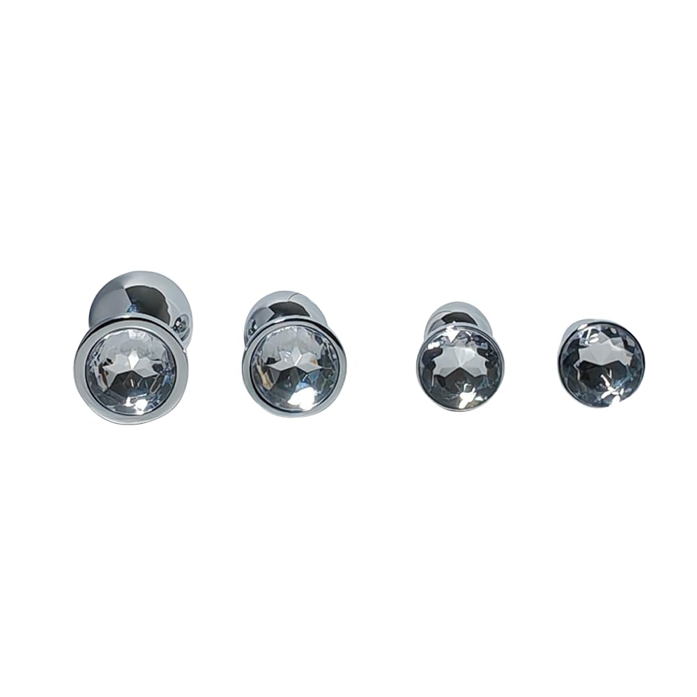 Set of 4 Anal Plug Beginner - Anal Butt Plug Sex Toys with Crystal Diamond - Anal Plugs Sex Toy Training Kit - Butt Sex Adult Toy for G Spot Beginner