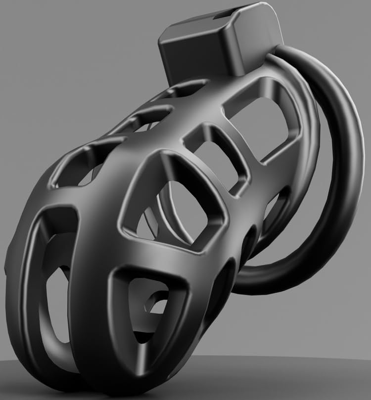 Black Male Metal Cock Chastity Cage - Large Chastity Device with 3 Sizes Rings and Invisible Lock for Man - Penis Exercise Bondage Gear - Accessories Adult Sex Toys - Male Chastity Device Cocks Cage