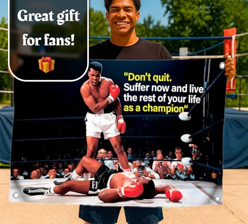 3x5 Ft Sports Polyester Muhammad Flag with Four Grommets - Ali Banners, Cool Inspirational Funny Poster Durable Decorations Wall Motivational Quote Flag for Indoor and Outdoor - Mohammed Posters Guys