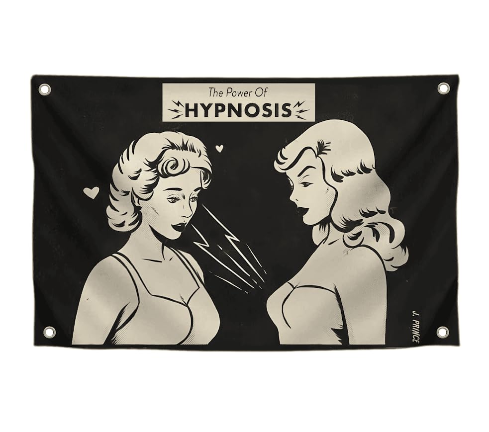 3х5 Ft Humorous Polyester Flag "The Power of Hypnosis" with Four Brass Grommets - Positive Poster for Men and Women - Parts of your Interior for Any Atmosphere and Place - Decor for Room Office Study