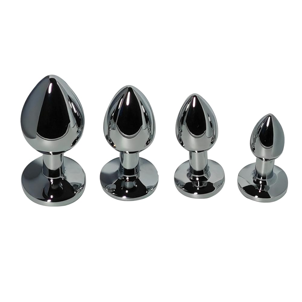 Set of 4 Anal Plug Beginner - Anal Butt Plug Sex Toys with Crystal Diamond - Anal Plugs Sex Toy Training Kit - Butt Sex Adult Toy for G Spot Beginner