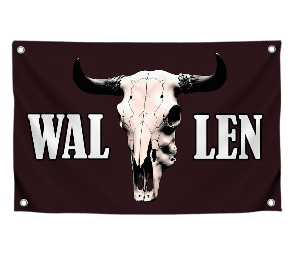 3x5 Ft American Singer Polyester Flag with Four Brass Grommets - Aesthetic Album Covers Wall Music Posters for Bedroom - Bull Skull Tapestry Funny Meme Garage for Men - Western Banner for Yard Party