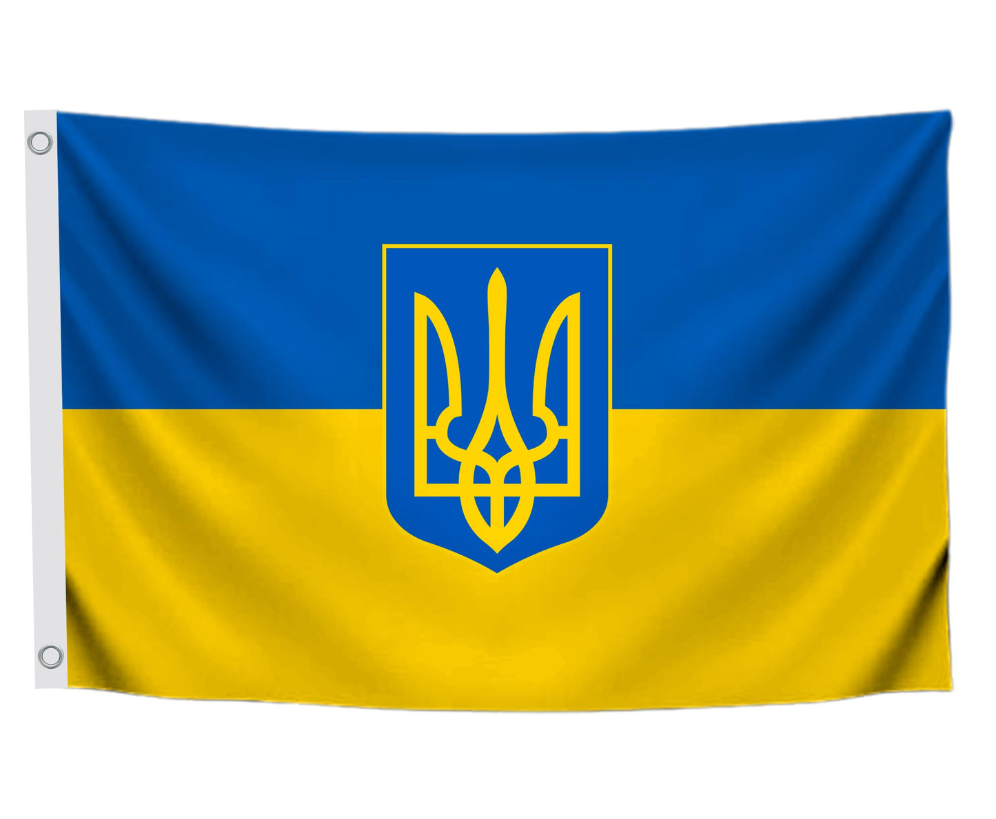 3x5 Feet Ukrainian Coat of Arms Single Sided Flag with Two Brass Grommets - Polyester Country Flag for Indoor or Outdoor - Ukraine Flags for House Yard Garden - Banners Man Cave Wall Decoration