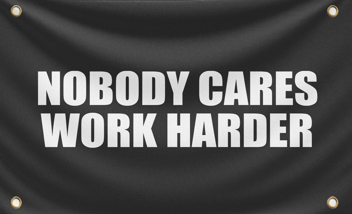 3x5 Feet Nobody Cares Motivational Gym Polyester Banner with 4 Grommets - Inspire Your Workout with this Flag - Fitness Wall Single Sided Decor for Gym Posters And Home - Stay Motivated with Cool Art
