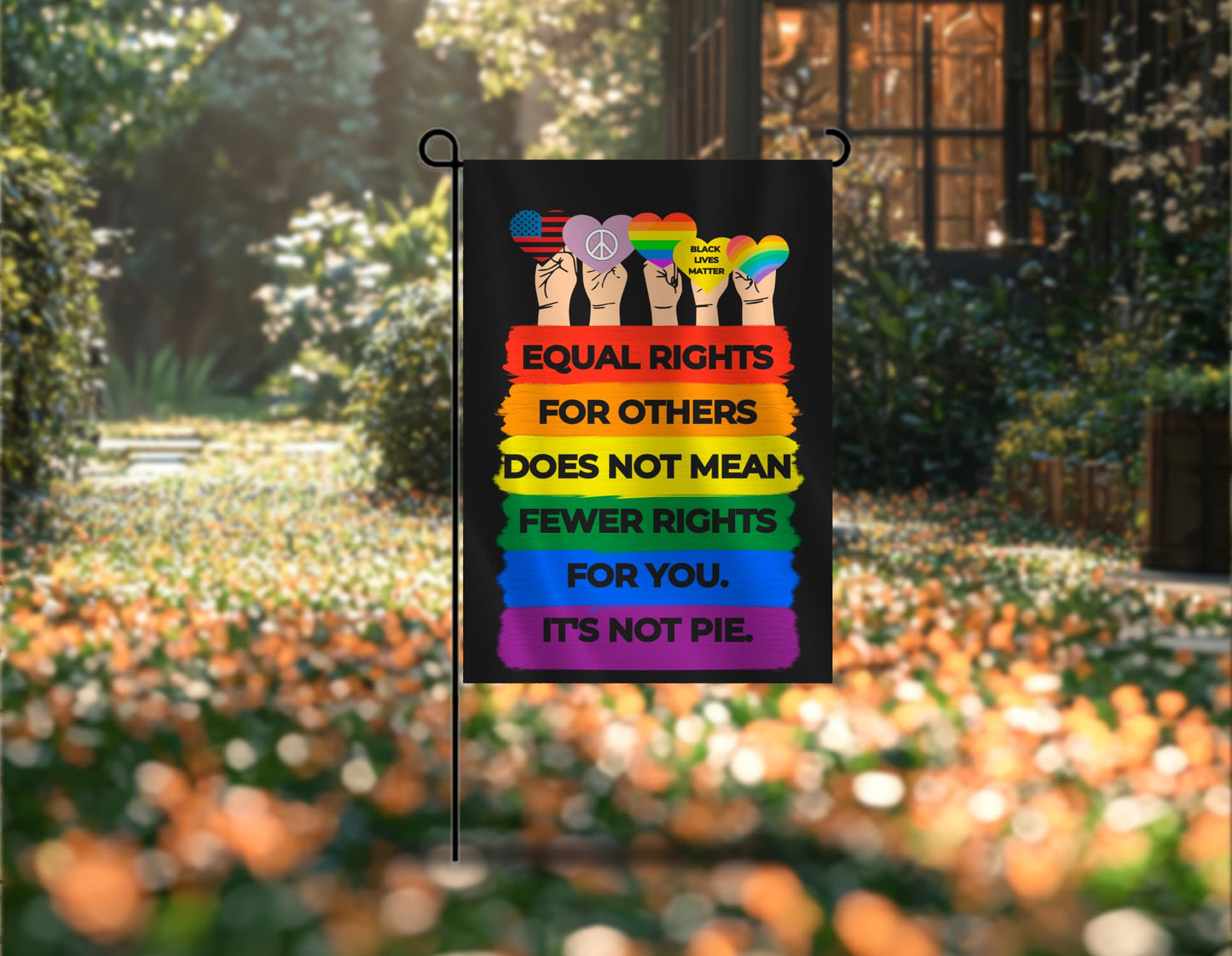 12x18 Inch Double Sided Equal Rights for Others Welcome Garden Polyester Flag - Fall Holiday Yard Outdoor Farmhouse Decor Vertical Flag - Garden Flag for Rights or Garden Peace Holiday Farmhouse Flags