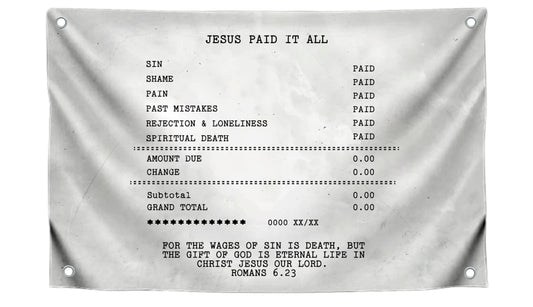 3x5 Ft Polyester Flag Jesus Paid IT All with 4 Grommets - Inspirational Wall Decoration - Motivational Christian Art Print - Christian Jesus Outdoor Single Sided Flag - Cool Flags for Decor Boys Room