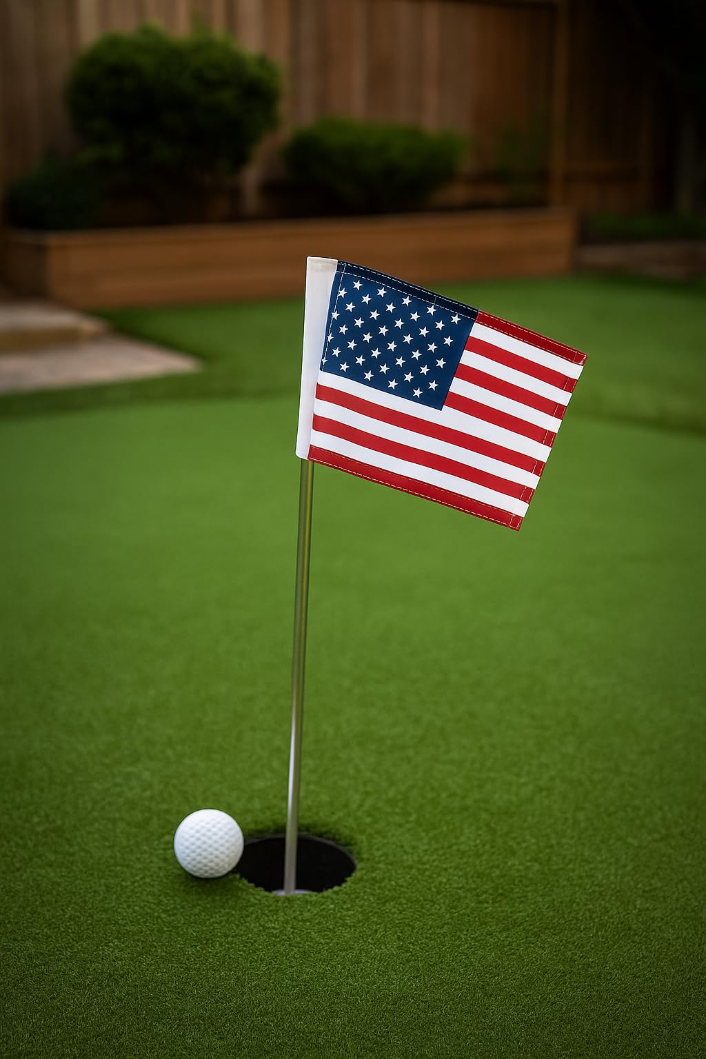 8x6 Inch Double Sided Golf Polyester Flag in 420D Nylon - Small Banner in American Pattern Printing with Tube Inserted - Mini Practice Putting Flags