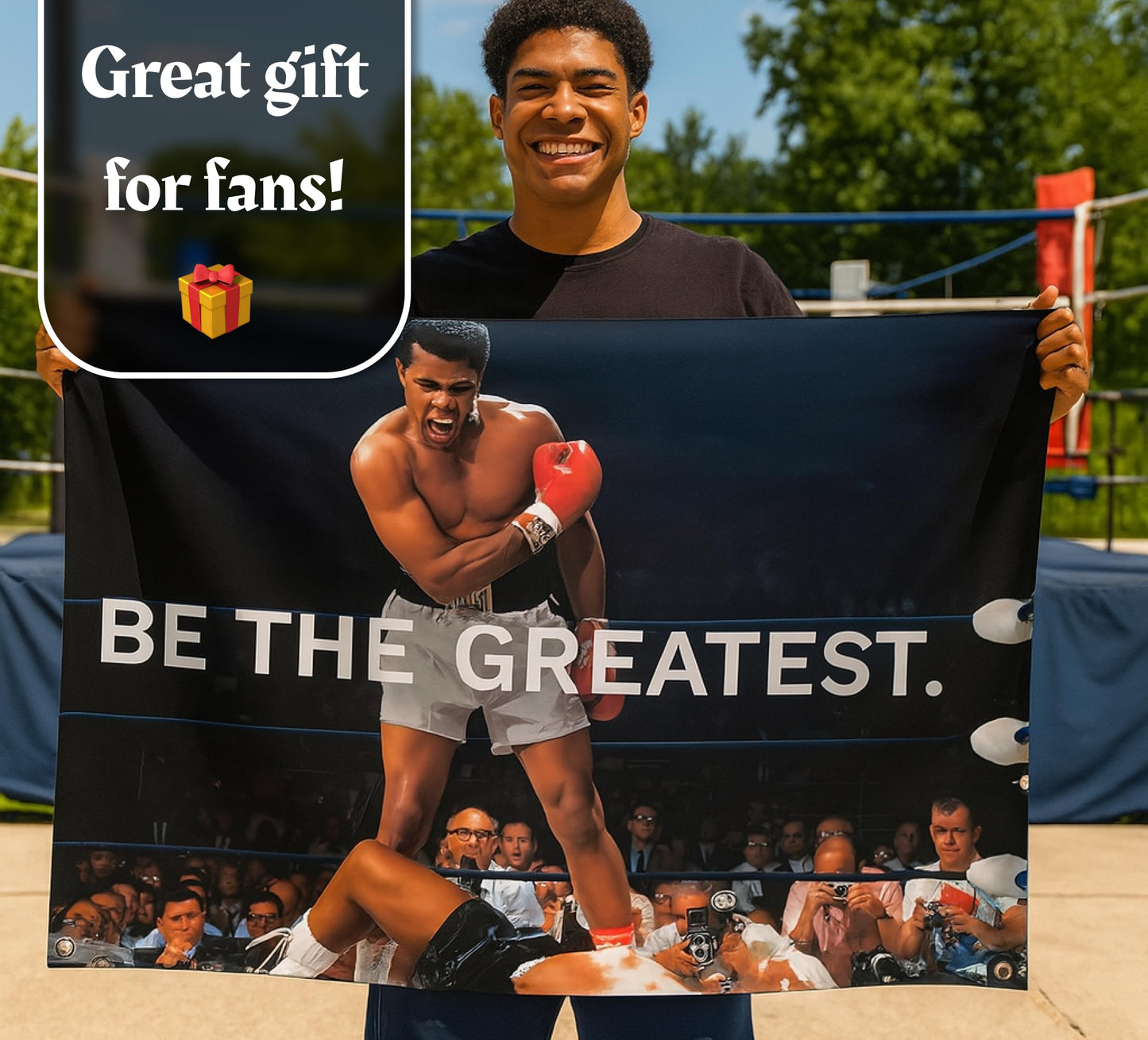 Be the Greatest Flag - Motivational Gym Flag 3x5 Feet with Four Brass Grommets - Home Wall Posters for Guys and Man - Muhammad Ali Cool Motivation Banners Decorations Outdoors or Indoors for Boys