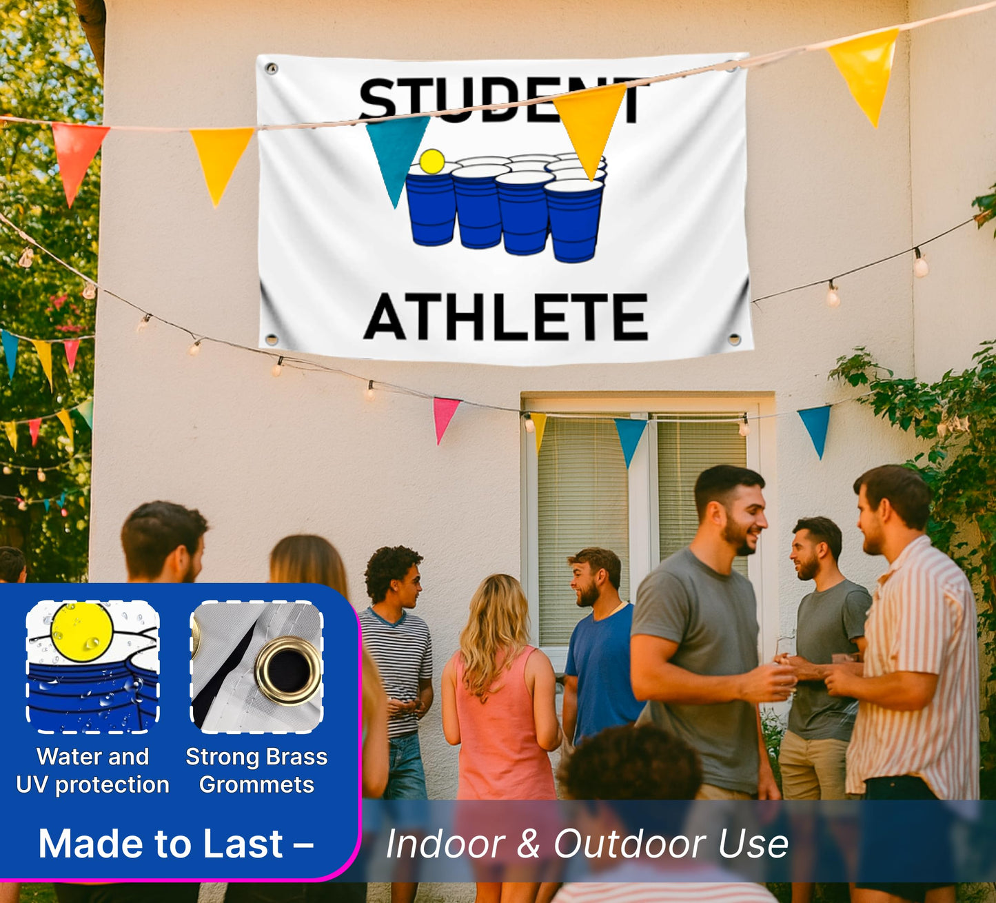 3x5 Feet Student Athlete College Polyester Flag - Dorm Room Banner Indoor and Outdoor with 4 Grommets - College Dorm Room Frat Wall Outdoor Hanging Single Sided Flags - Funny Poster and Cool Tapestry