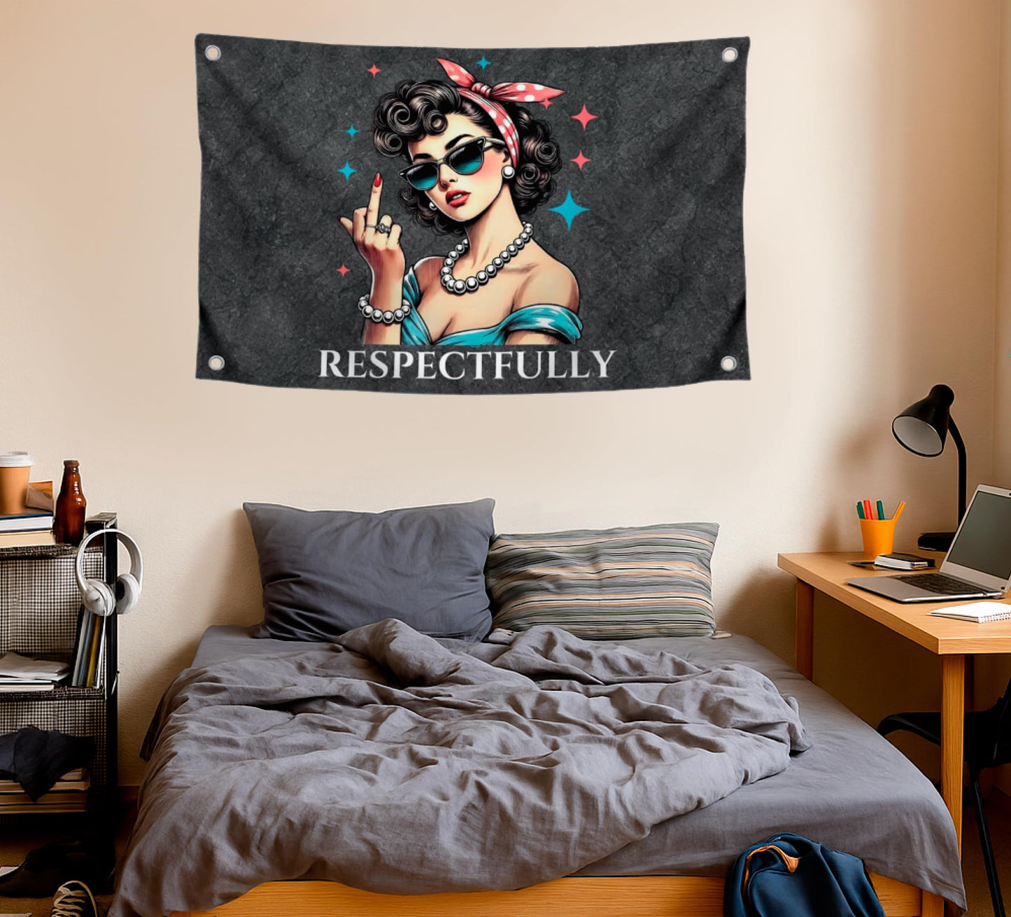 3х5 Ft Humorous Polyester Flag Respectfully with Four Brass Grommets - Poster for Confidence and Goal Oriented People - Good Solution for Home Interior - Creative Banners for your Premises and Offices