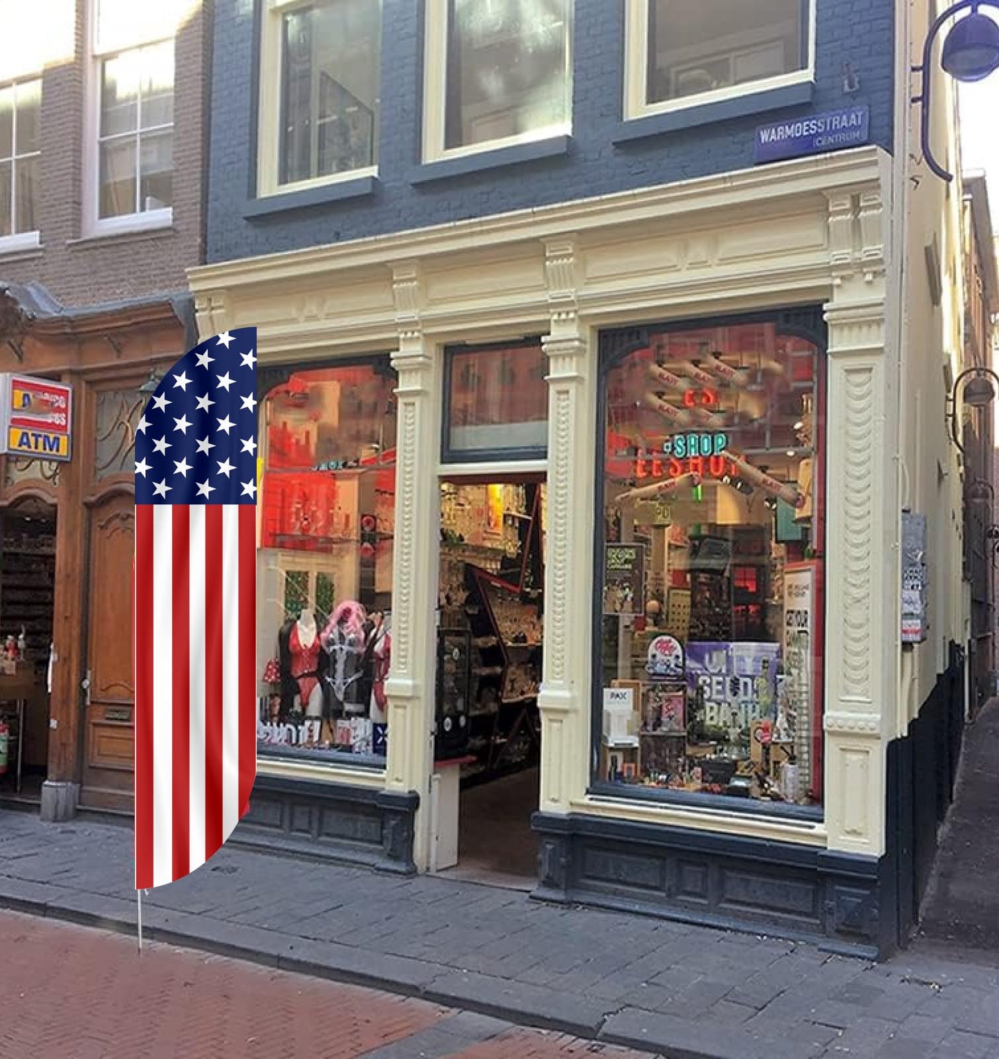 12x2.5 Ft American USA Feather Polyester Flag - Single Sided Stars Stripes Feather Tapestry 4th of July or Independence Day - American Banners Stars Decor - Flag Nation Glory Flagpole is Not Included