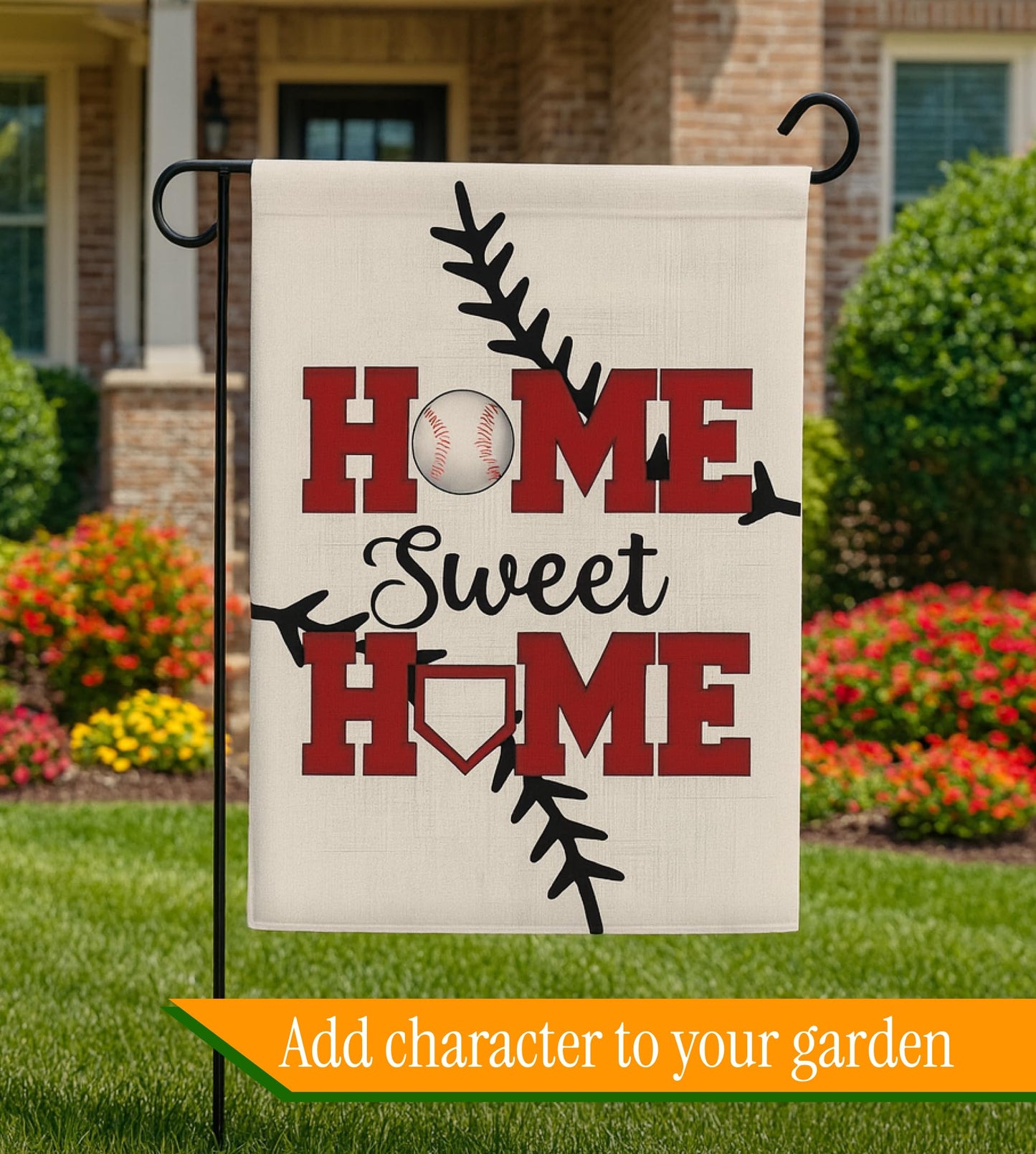 Double Sided Summer and Spring Garden Flag - Baseball Home Sweet Home House Flag - Seasonal Large Outdoor Yard Flags of Burlap - Bat Ball Sport Flag Burlap Yard Outdoor Decorative