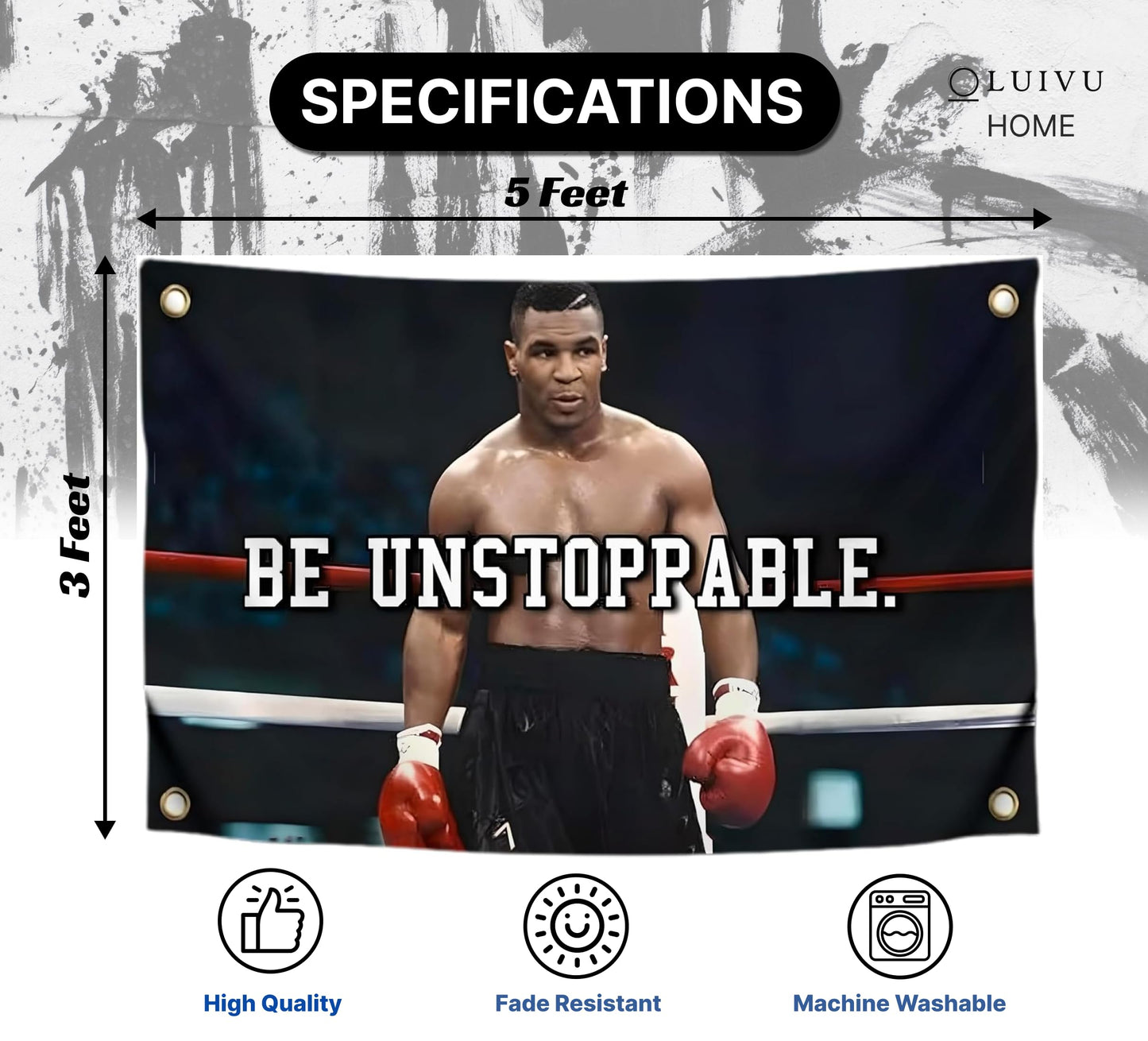 3x5 Ft Sports Polyester Muhammad Flag with Four Grommets - Ali Banners, Cool Inspirational Funny Poster Durable Decorations Wall Motivational Quote Flag for Indoor and Outdoor - Mohammed Posters Guys