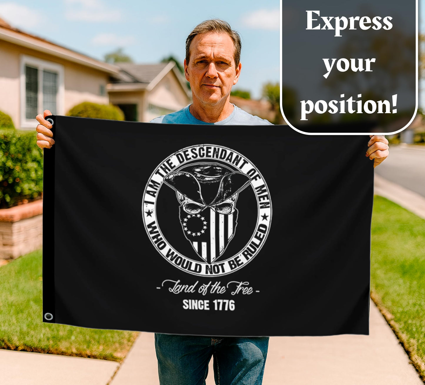3x5 Ft Single Sided Polyester Flag with 2 Grommets - Proud American Infidel in God We Trust - American Banner for Outside - Political Flags Republican Conservative for Indoor and Outdoor