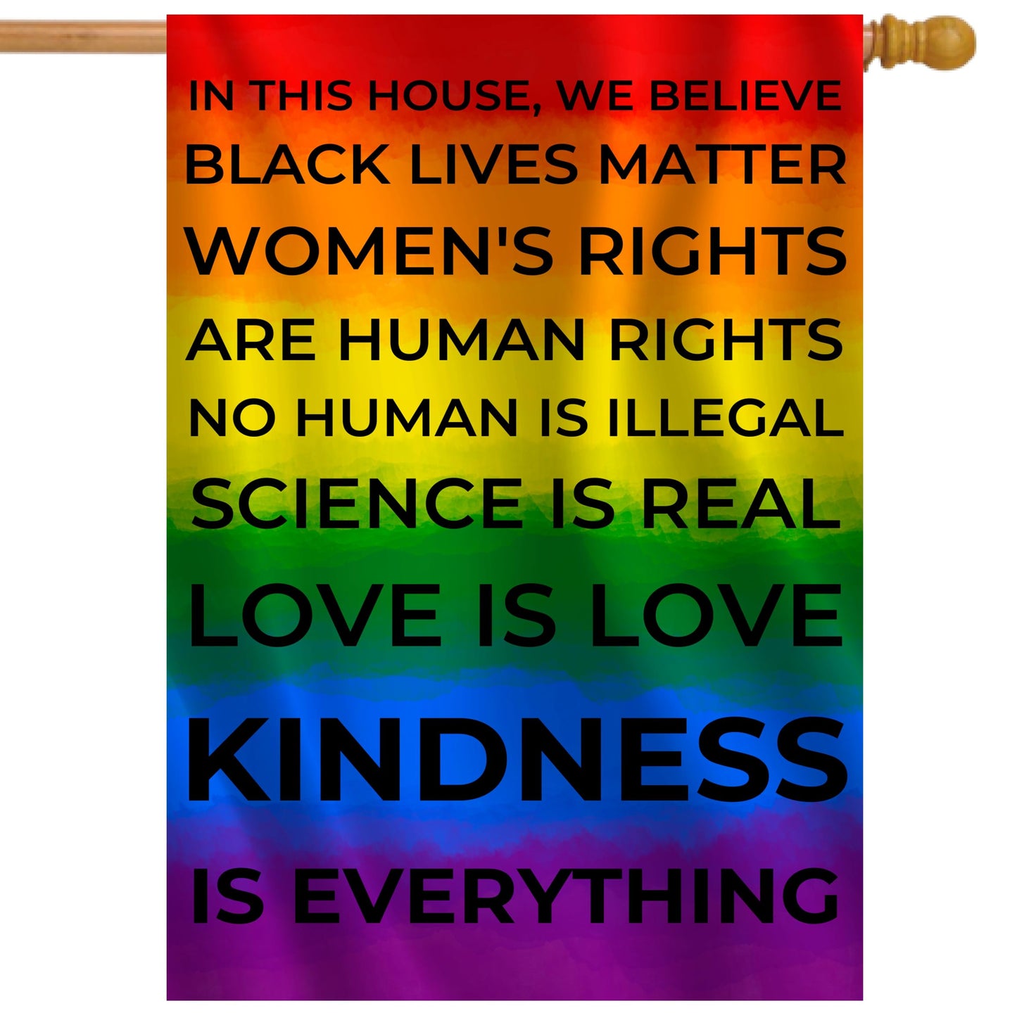 12x18 Inch Double Sided In This House We Believe Garden Polyester Flag - Rainbow Black Lives Matter Pride Tolerance Garden Flag - Home Yard Lawn Patio Banner Decor - Garden Porch Patio Kindness Banner