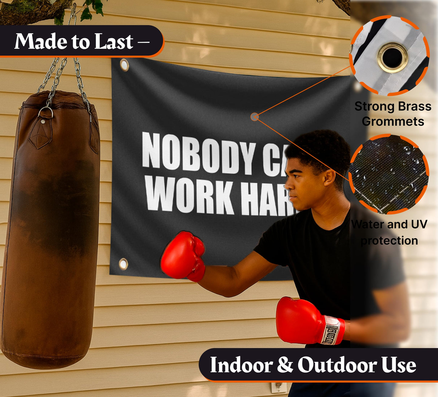 3x5 Feet Nobody Cares Motivational Gym Polyester Banner with 4 Grommets - Inspire Your Workout with this Flag - Fitness Wall Single Sided Decor for Gym Posters And Home - Stay Motivated with Cool Art