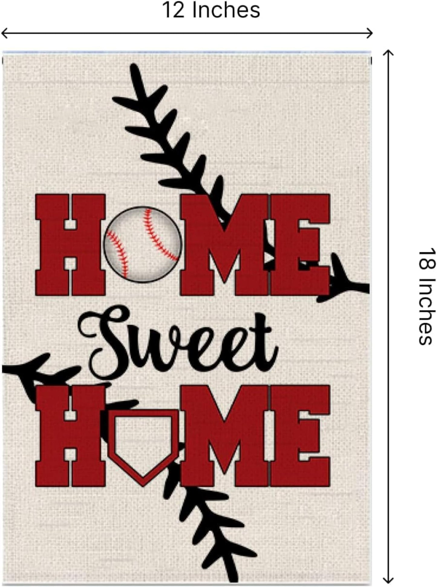 Double Sided Summer and Spring Garden Flag - Baseball Home Sweet Home House Flag - Seasonal Large Outdoor Yard Flags of Burlap - Bat Ball Sport Flag Burlap Yard Outdoor Decorative