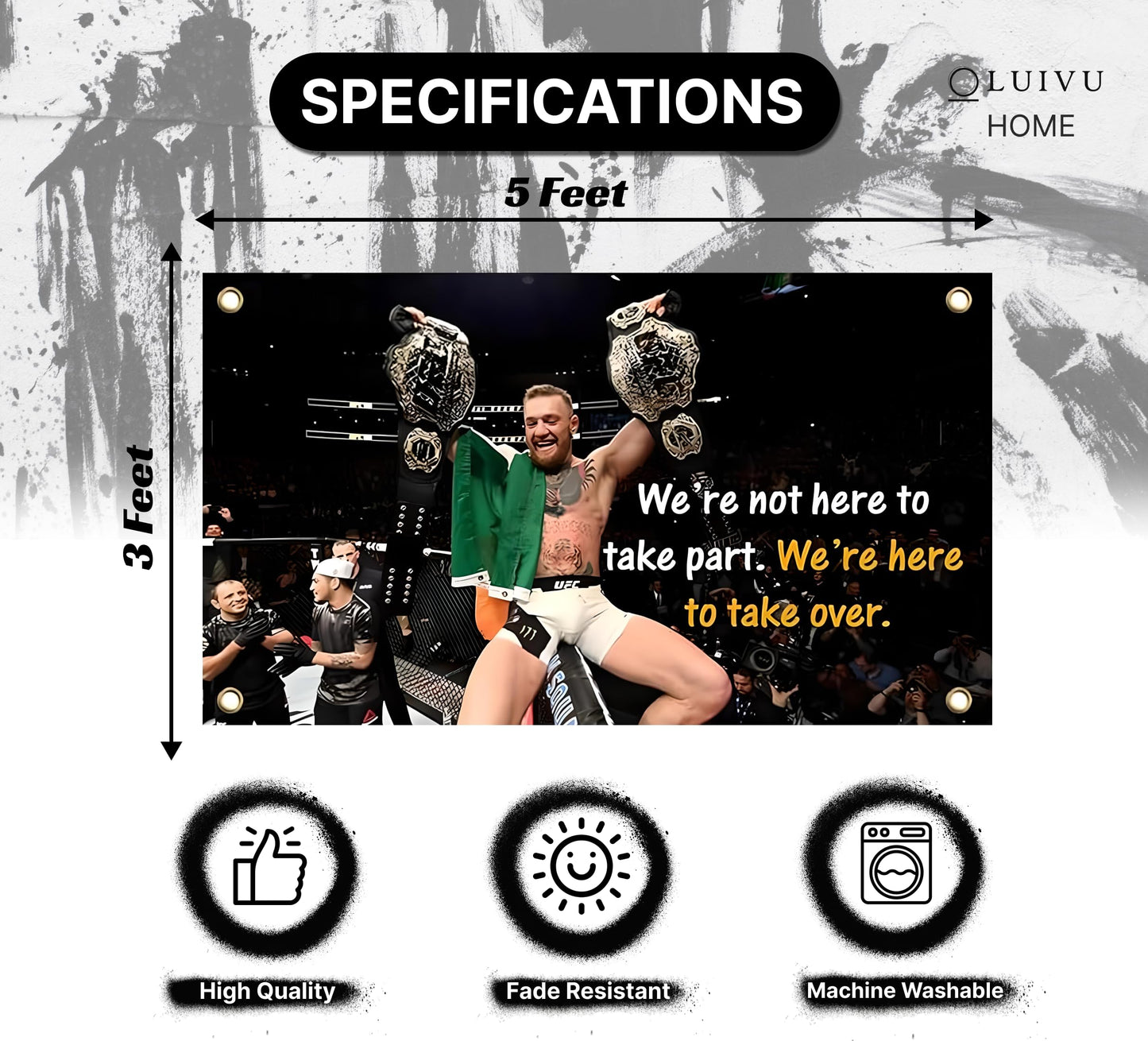 Be the Greatest Flag - Motivational Gym Flag 3x5 Feet with Four Brass Grommets - Home Wall Posters for Guys and Man - Muhammad Ali Cool Motivation Banners Decorations Outdoors or Indoors for Boys