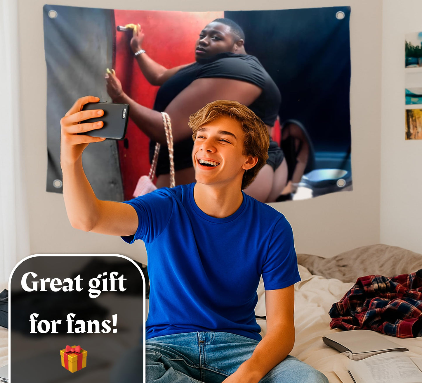 3x5 Feet Funny Black Man in Tight Underwear with Four Brass Grommets - Tapestry Funny Polyester Flag for College Party Indoor and Outdoor Decoration - Cool Meme Flags for Decor Boys Room