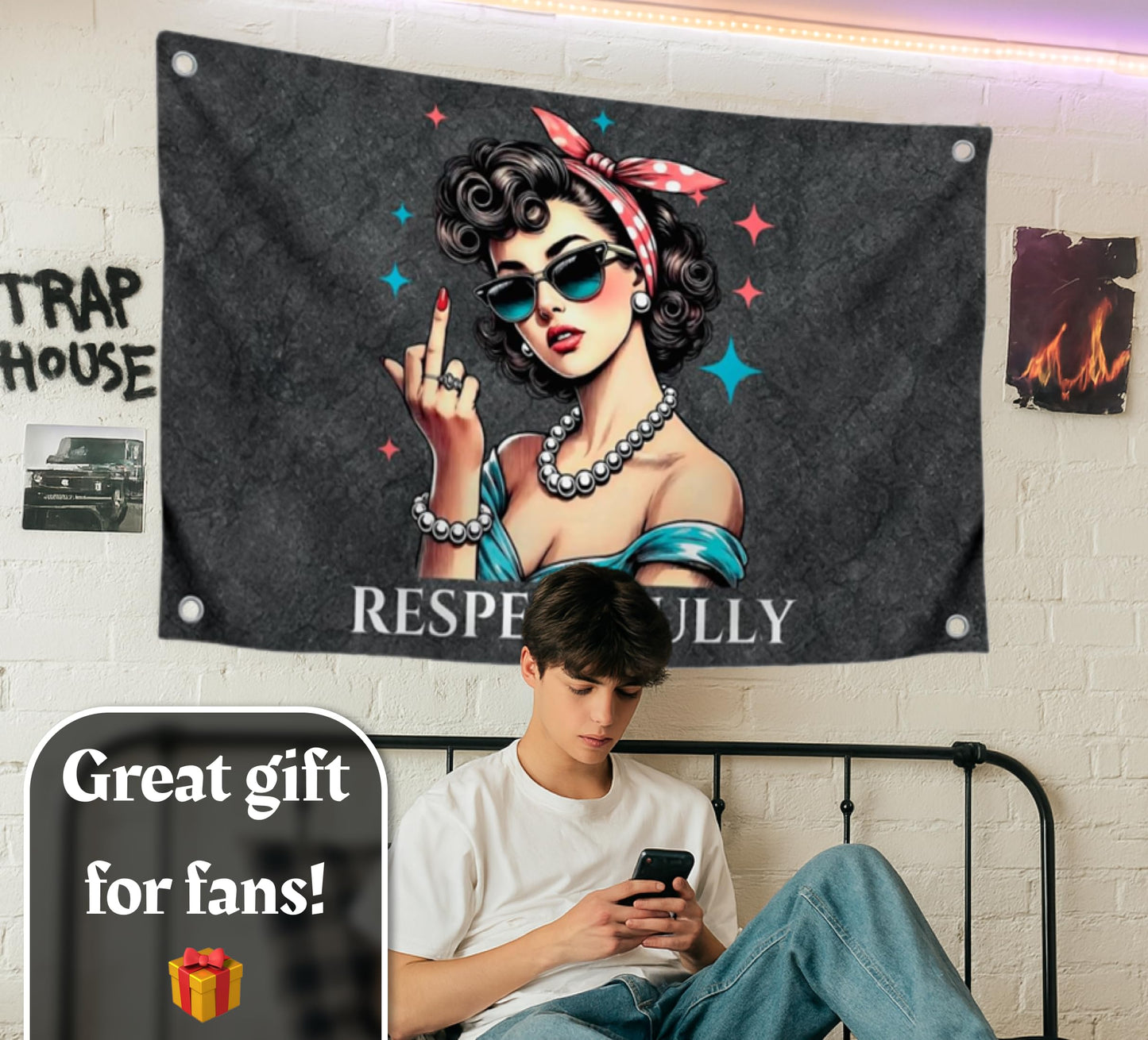 3х5 Ft Humorous Polyester Flag Respectfully with Four Brass Grommets - Poster for Confidence and Goal Oriented People - Good Solution for Home Interior - Creative Banners for your Premises and Offices