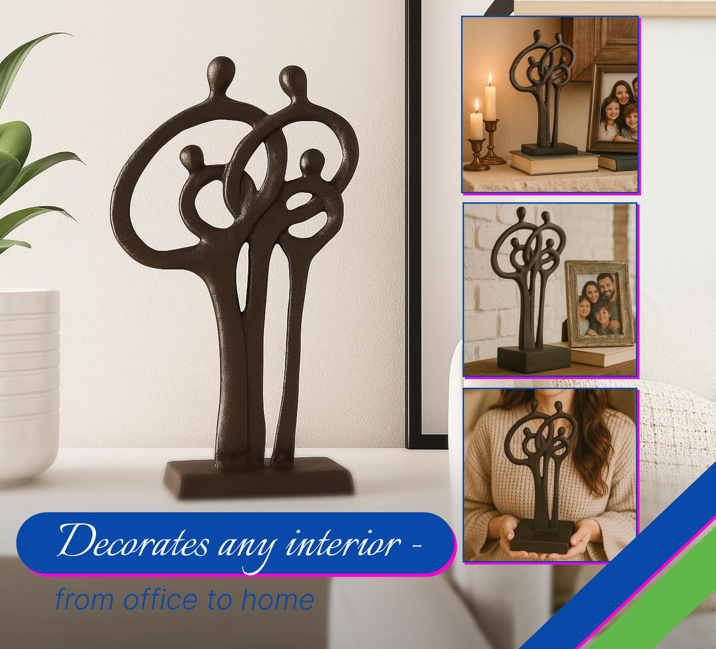 Wedding Bronze Statue 8,5 Inch - Cast Iron Sculptures and Statues for Home Decor - Aniversity Gifts for Men - Metal Art Decorative Objects - Cast Iron
