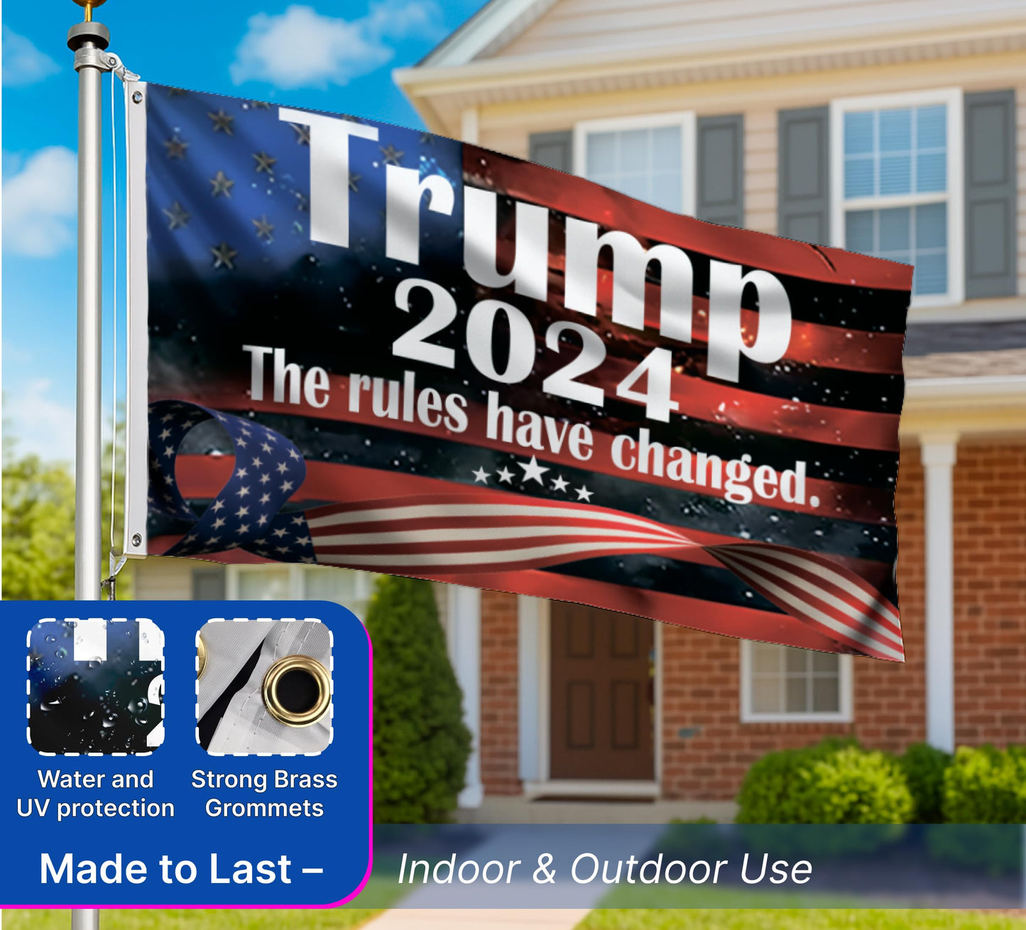 3x5 Ft 2024 Polyester Flag Take America Back - Large American President Republican Banner with 2 Grommets - Donald Room Single Sided Flags for Republicans - Political Home Banner - Keep America Great