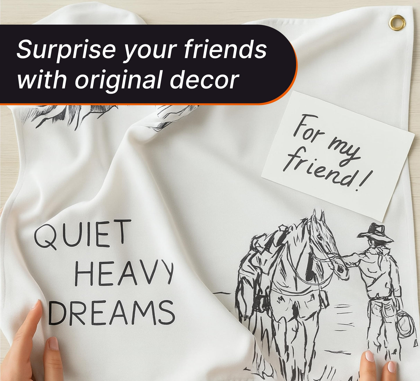 3×5 ft Banner Flag with Minimalist Western Artwork