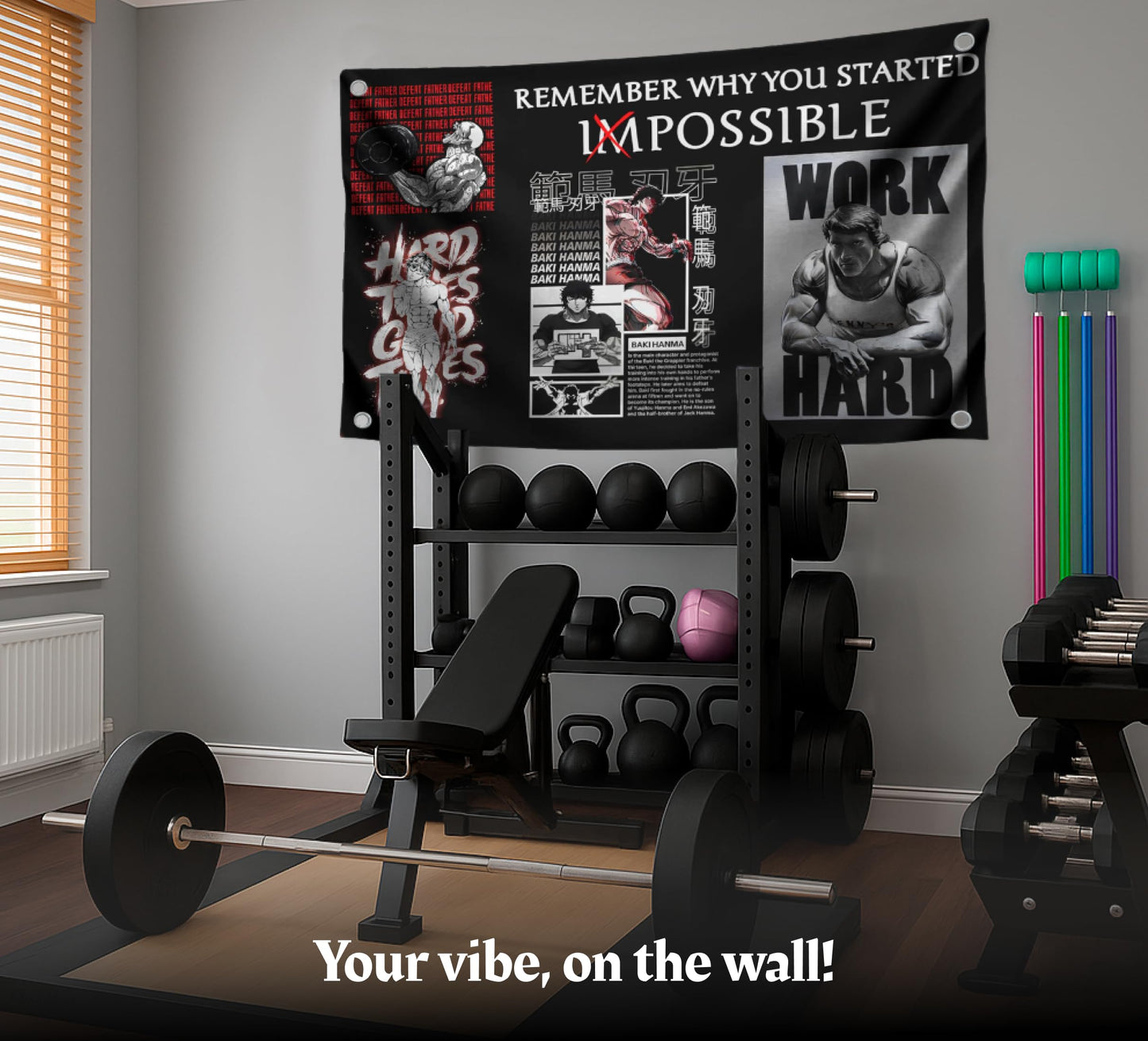 3x5 Feet Motivational Gym Polyester Flag "Remember Why You Started" with Four Brass Grommets - Schwarzenegger Banner for Gym - Work Hard Wall Decoration - Inspirational Quotes Sayings for Living Room