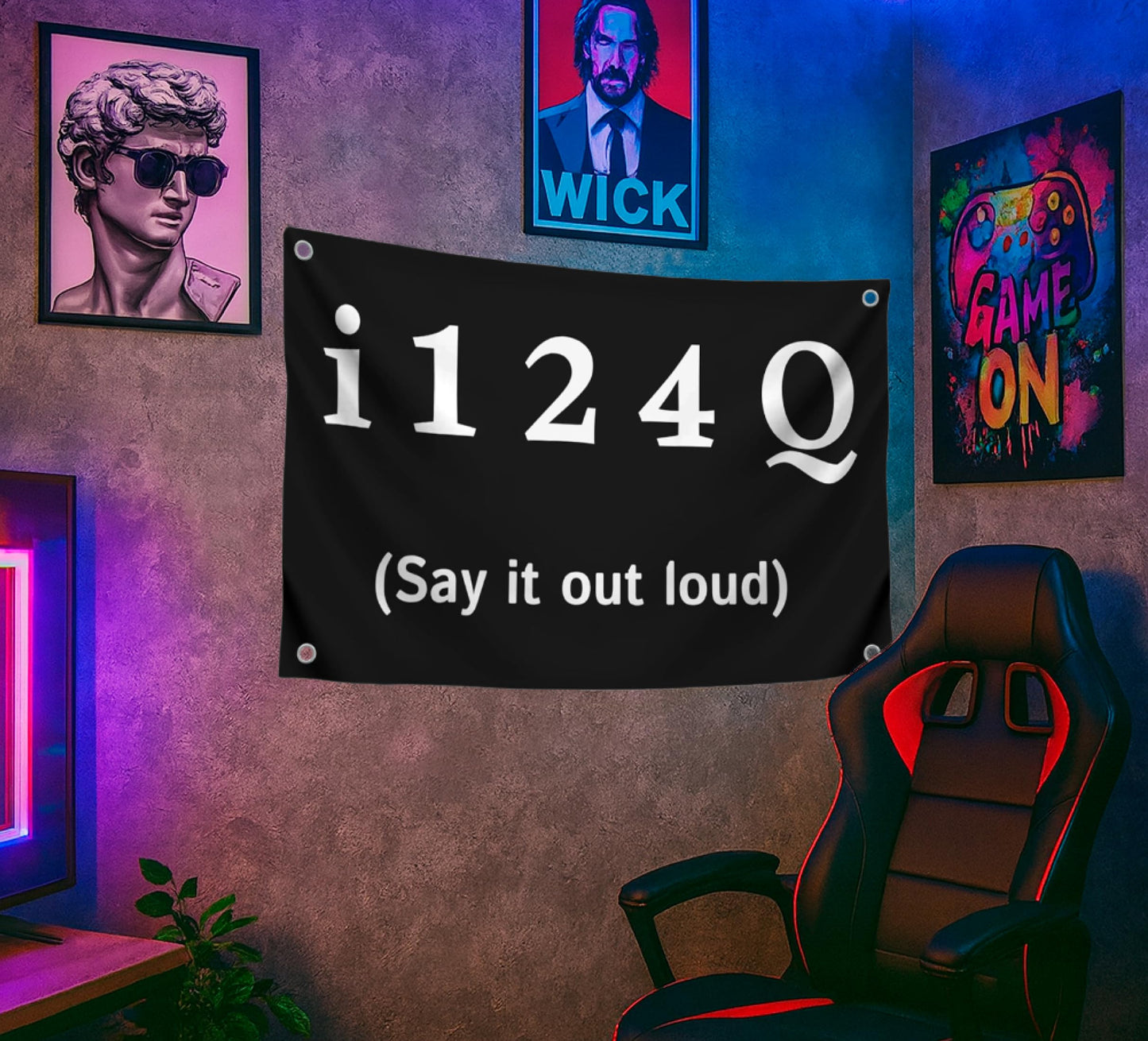 3x5 Feet Tapestrys Single Sided Flags "I124Q Say It Out Lound" with 4 Grommets - Flags for Bedroom Teen Guys Boys or Tapestries for College Dorm Room Meme Banners - Tapestrys Polyester Cool Wall Flag