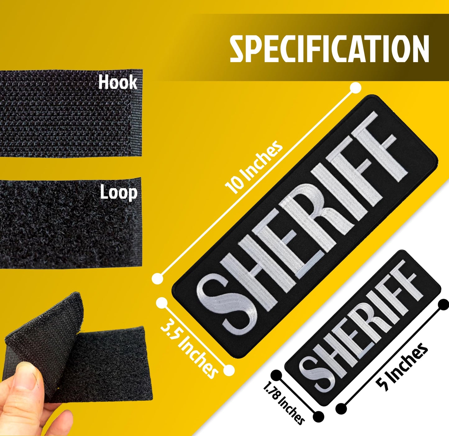 Black Police Patch Hooks Fastener for Military Tactical Vest - Combat Plate Carrier Law Enforcement Gears