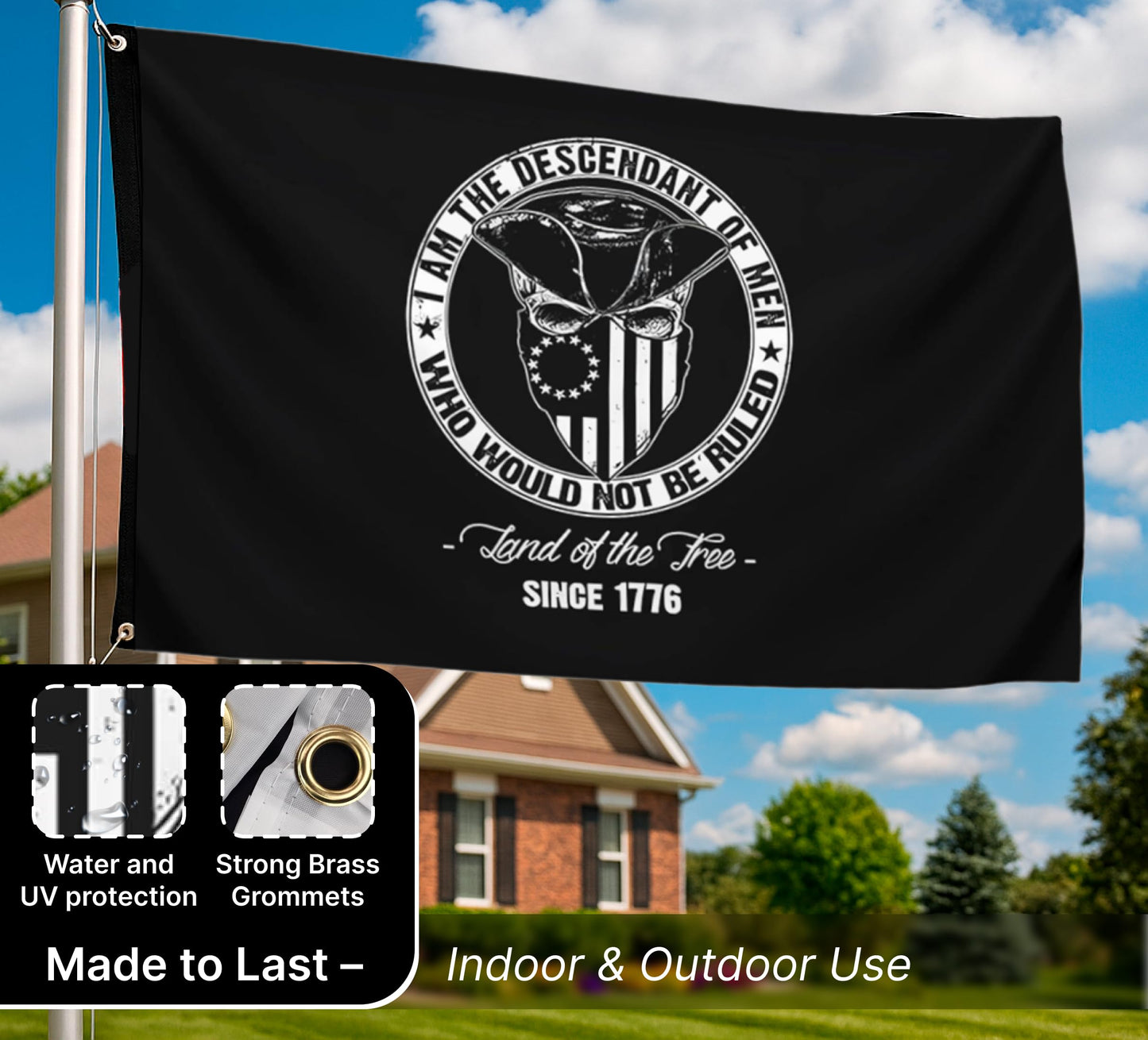 3x5 Ft Single Sided Polyester Flag with 2 Grommets - Proud American Infidel in God We Trust - American Banner for Outside - Political Flags Republican Conservative for Indoor and Outdoor