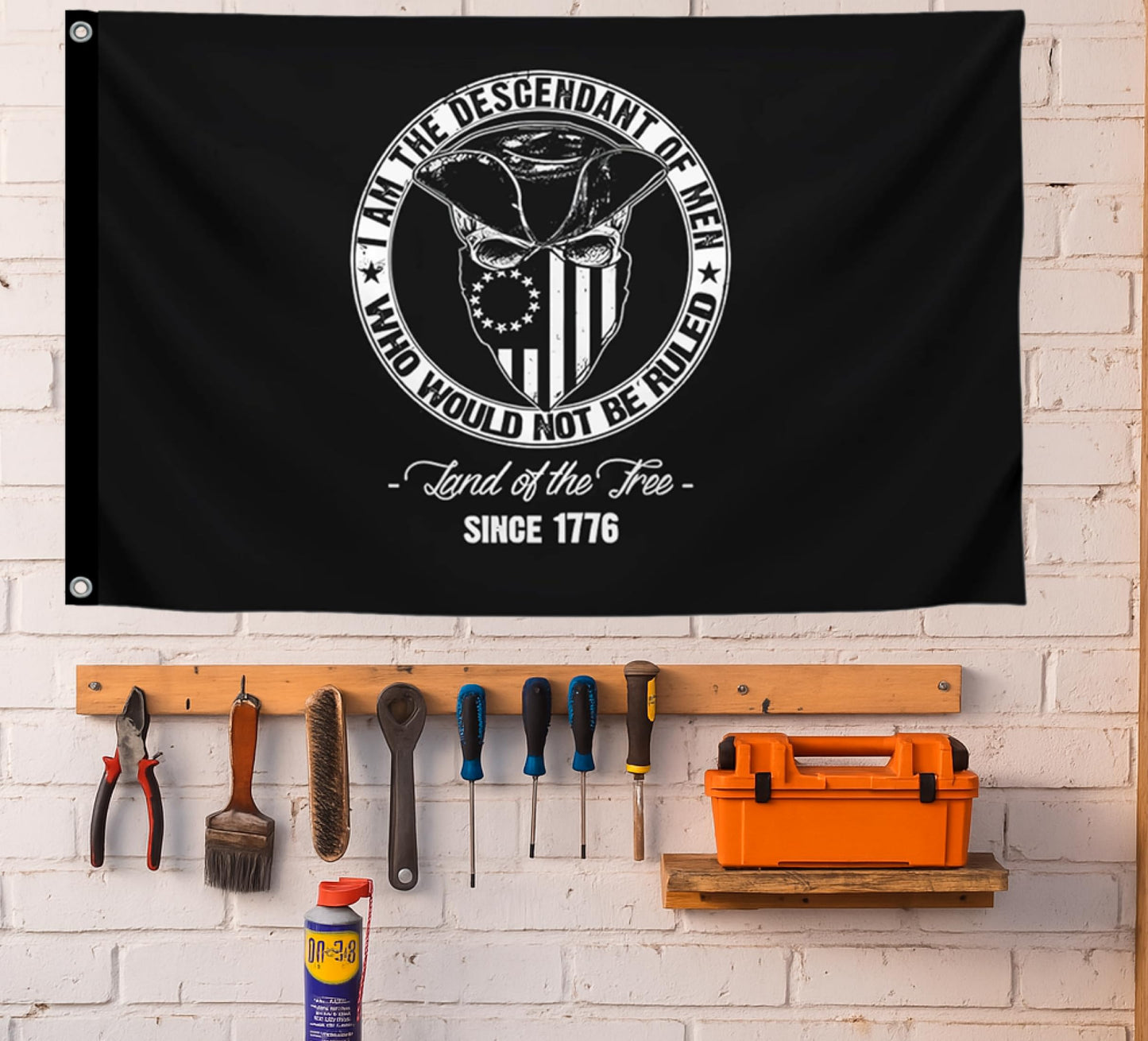 3x5 Ft Single Sided Polyester Flag with 2 Grommets - Proud American Infidel in God We Trust - American Banner for Outside - Political Flags Republican Conservative for Indoor and Outdoor