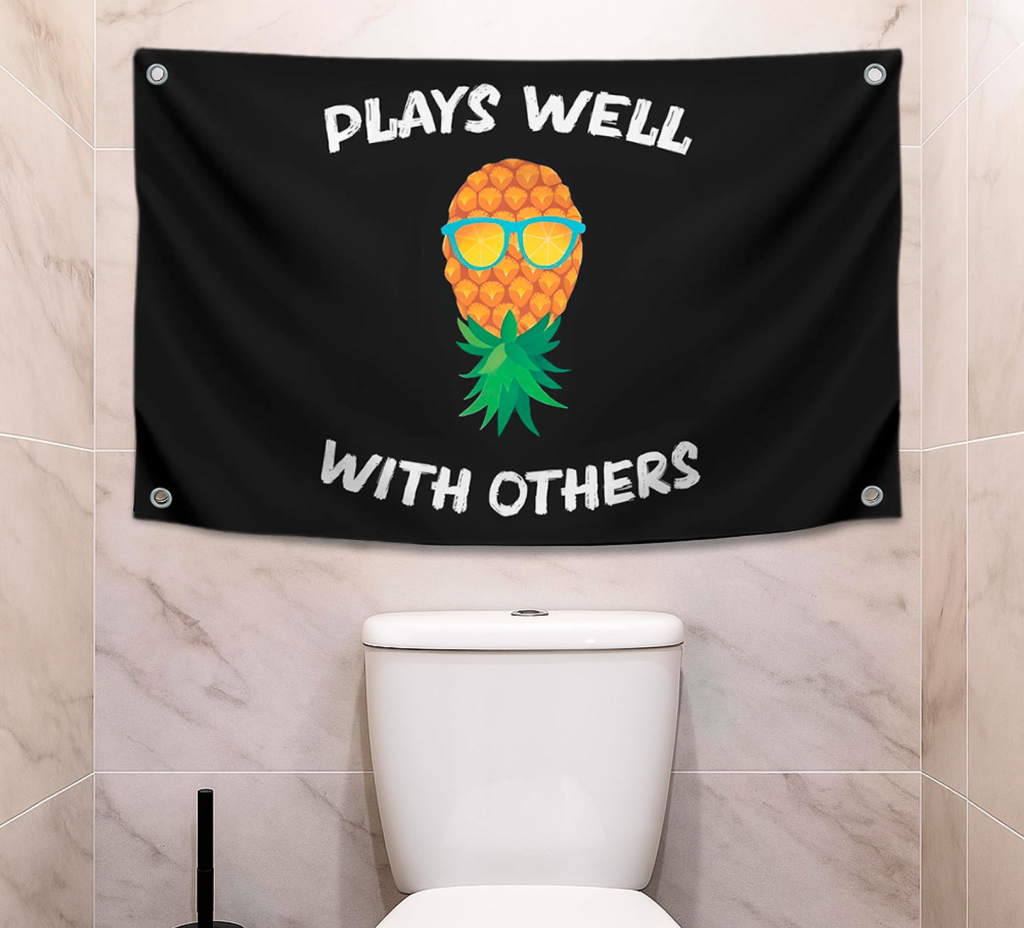3x5 Pineapple Garden Polyester Flag with 4 Brass Grommets - Pineapple Street and Inspirational Wall Decor - Matches well with Other Pineapples Flags - Funny Indoor Banner for Guys and Girls