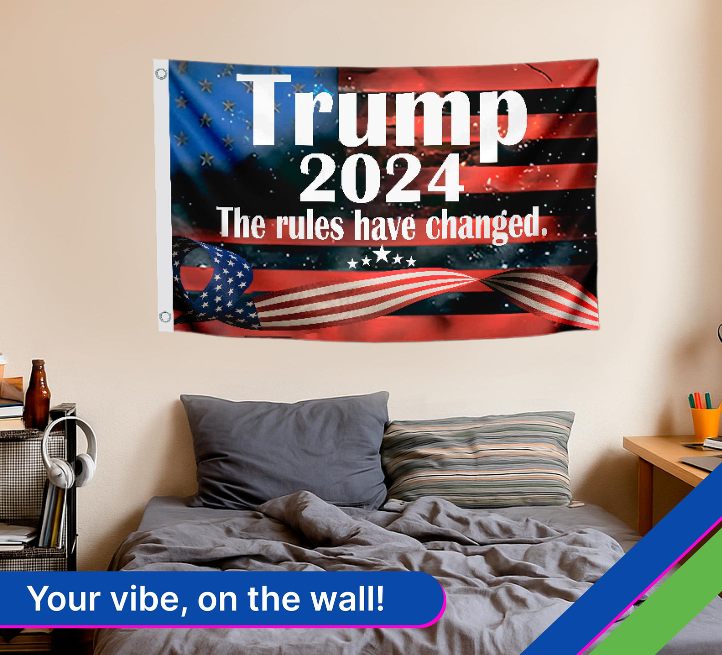 3x5 Ft 2024 Polyester Flag Take America Back - Large American President Republican Banner with 2 Grommets - Donald Room Single Sided Flags for Republicans - Political Home Banner - Keep America Great
