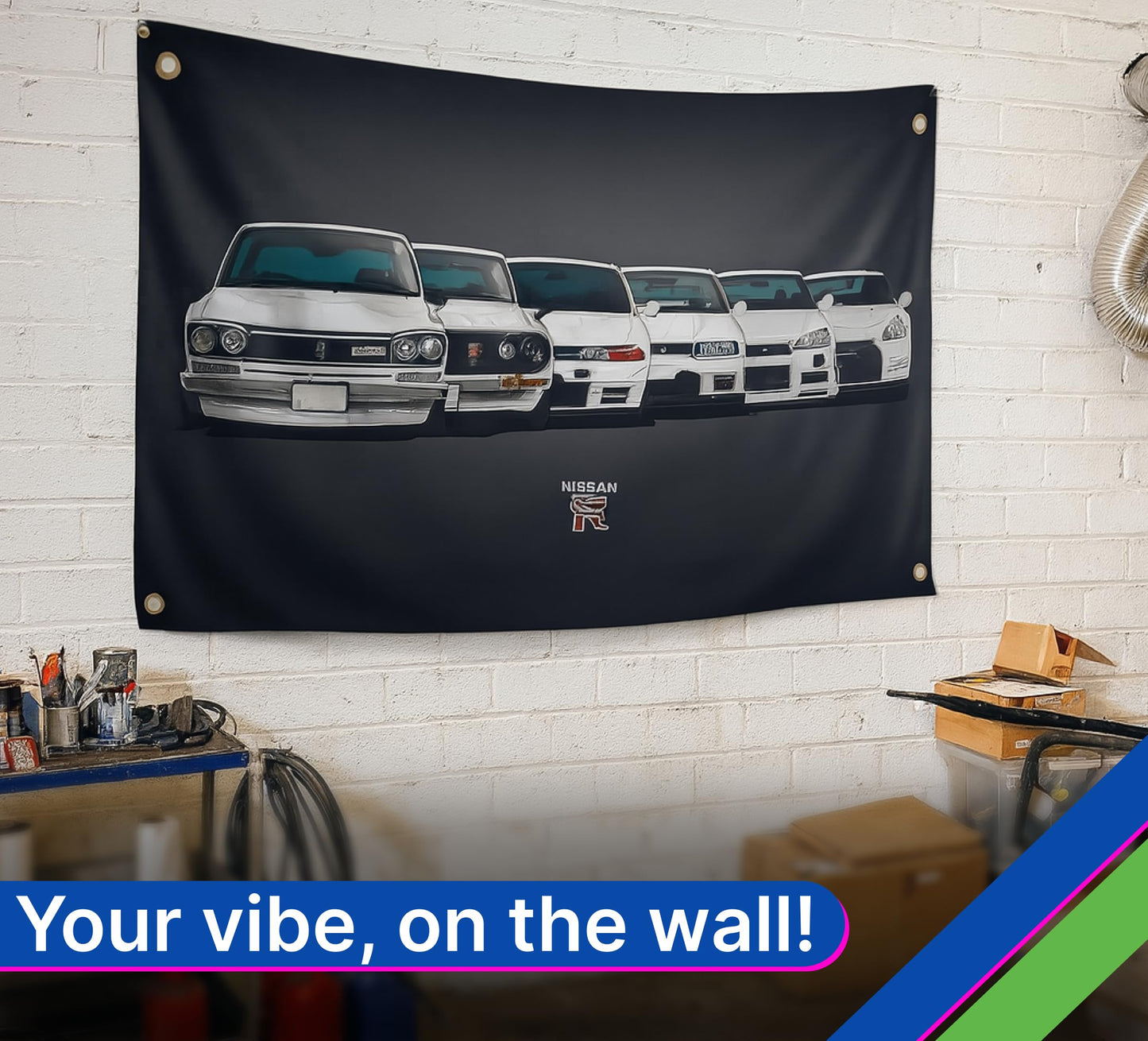Car Flag 3×5 Feet Banner with 4 Brass Grommets - Car Poster Wall Single Sided Tapestry Outdoor or Indoor for Room Man and Guys - Cool Polyester Racing Flag Banner For Outside on Inside Home Decoration
