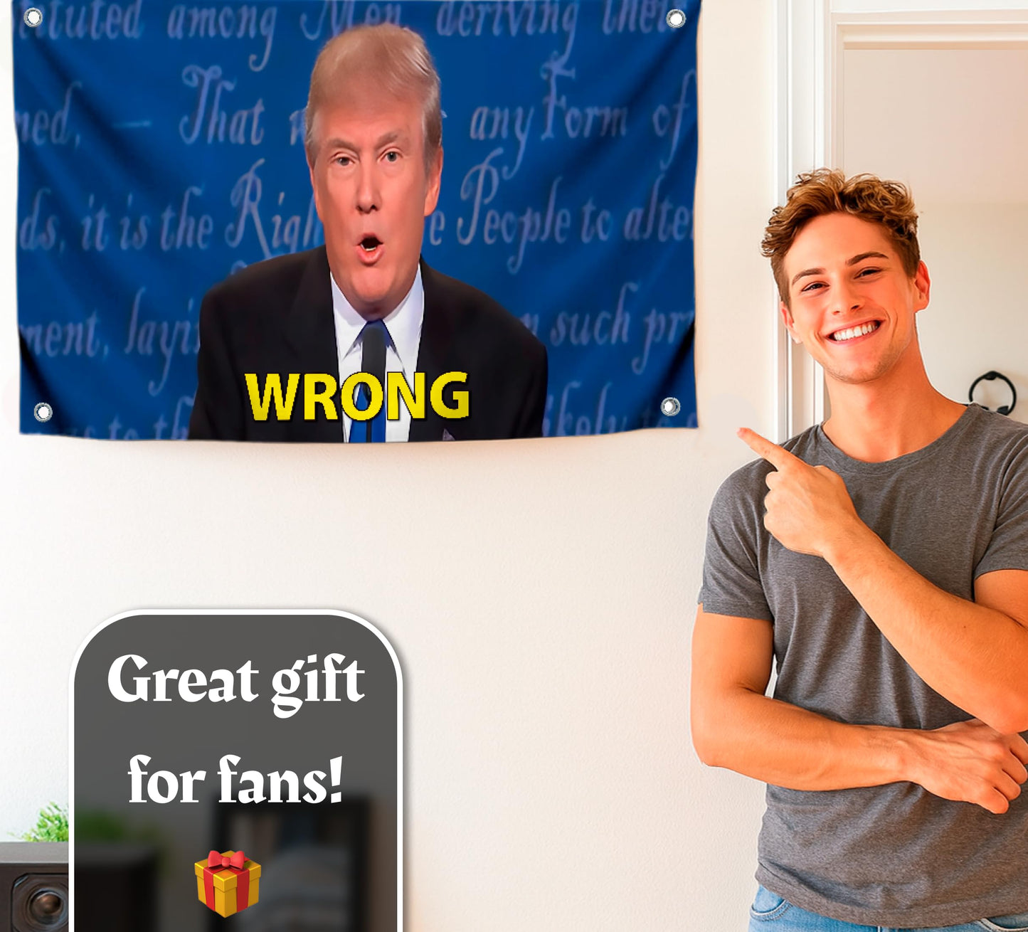 3x5 Ft Polyester Flag with 4 Grommets - Wrong for American President - American Single Sided Flags for Outside - Political Flags Republican Conservative for Indoor and Outdoor Save and Make America