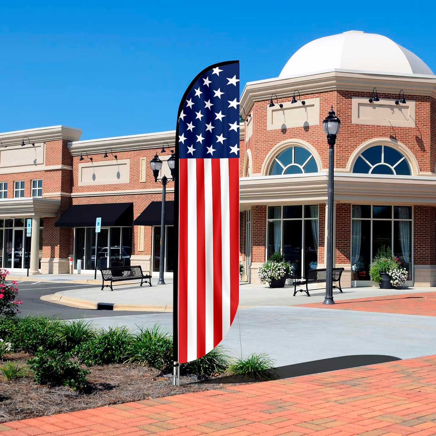 12x2.5 Ft American USA Feather Polyester Flag - Single Sided Stars Stripes Feather Tapestry 4th of July or Independence Day - American Banners Stars Decor - Flag Nation Glory Flagpole is Not Included