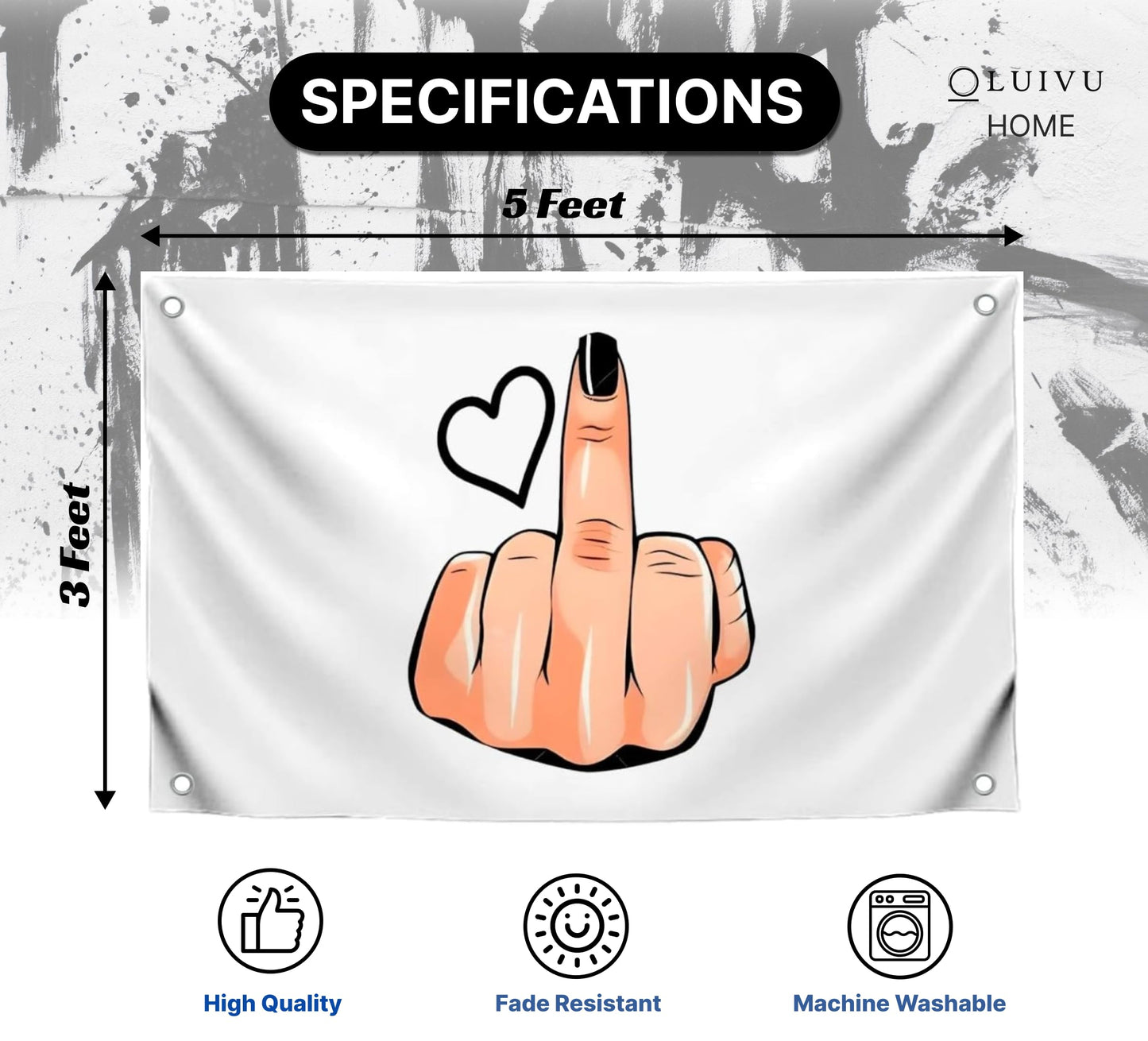 3х5 Ft Сool Brutal Polyester Flag with Four Brass Grommets - Provocative Banner with Sarcastic Undertone - Flags with Bright Social Statement for Home - Unconventional Solution for Decor your Property