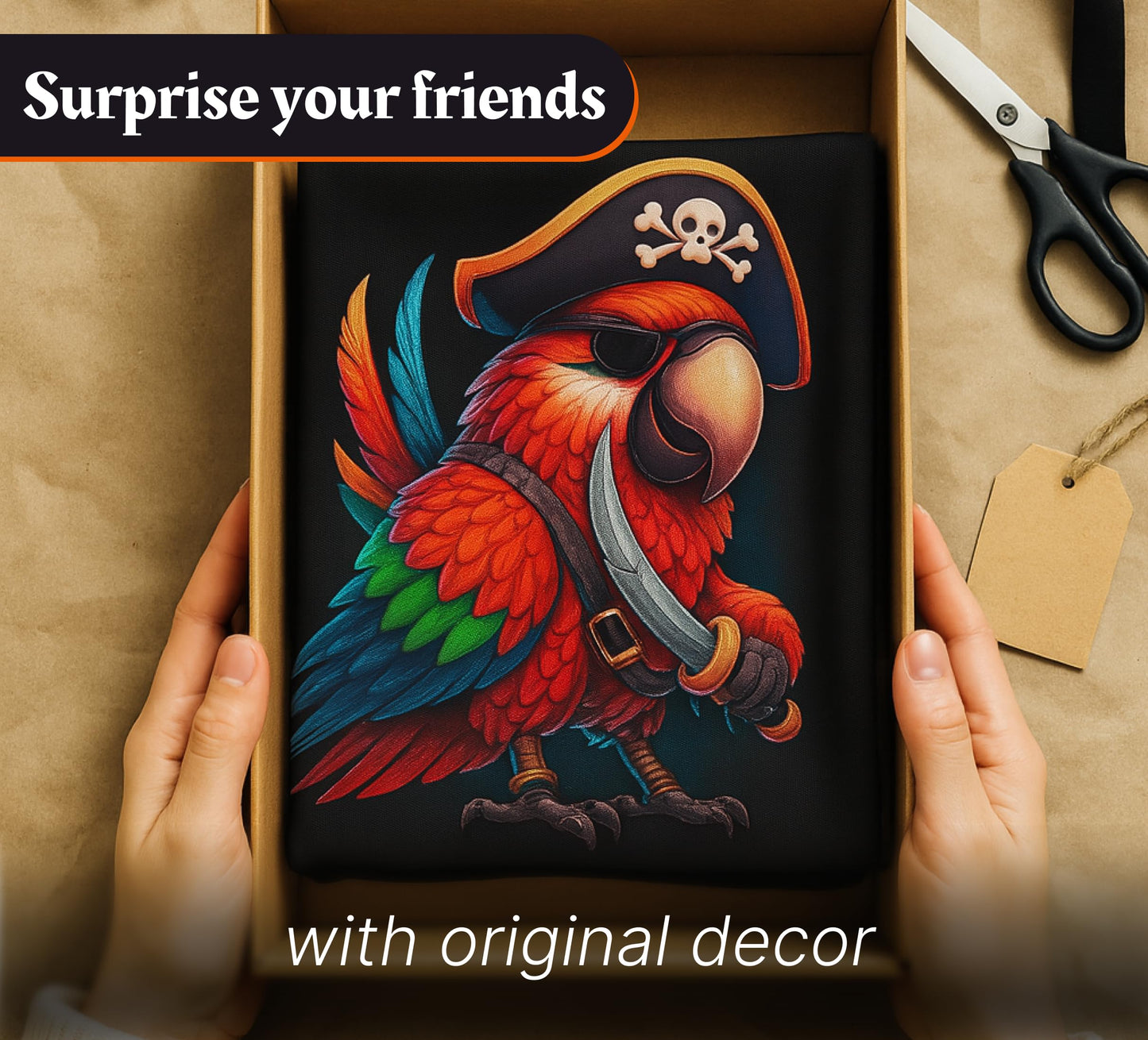 3x5 Ft Pirate Parrot Polyester Flag with 2 Grommets - Garden Yard Porch Patio Banner for Decor - Pirate Parrot Single Sided Flag or Black Boat Flags or Banners Man Cave Parrot - Outside Pirate Banner