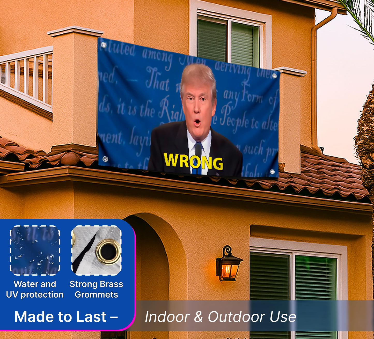 3x5 Ft Polyester Flag with 4 Grommets - Wrong for American President - American Single Sided Flags for Outside - Political Flags Republican Conservative for Indoor and Outdoor Save and Make America