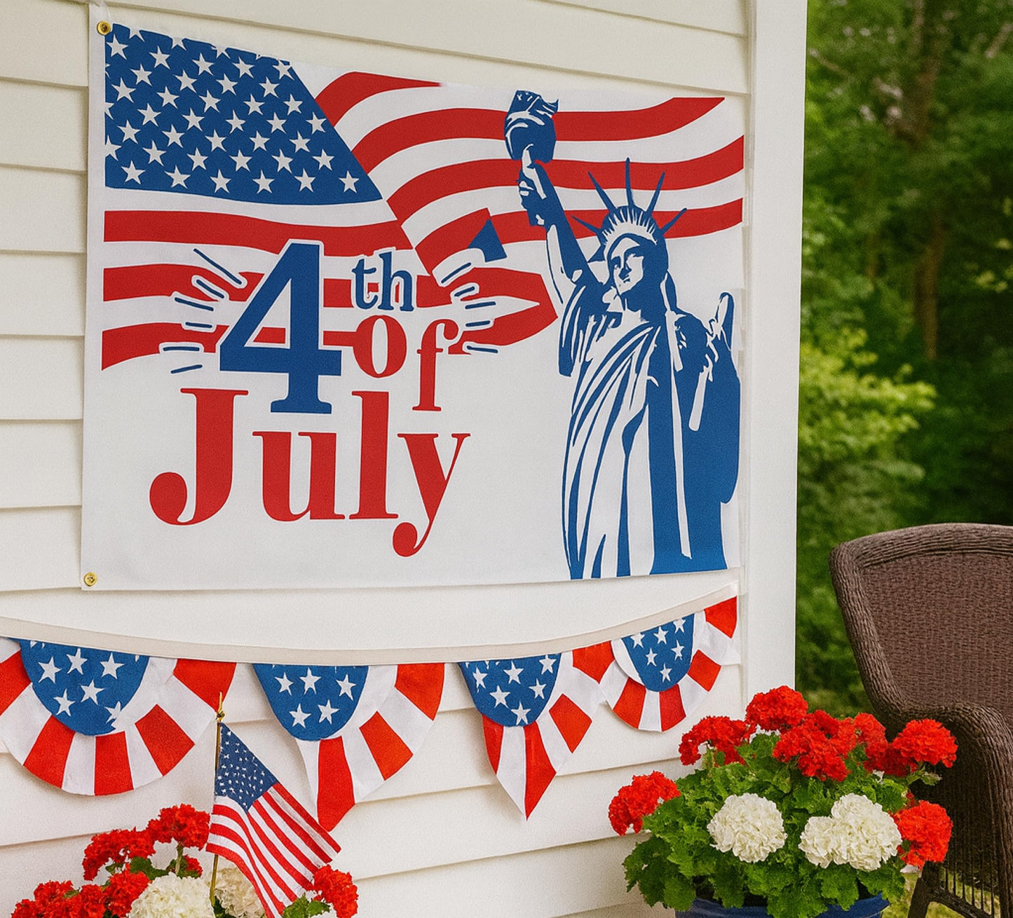 Set of 3 Seasonal 3x5 Ft Flag - Hello Summer Polyester/Nylon Banner Holiday Single Sided Flags with 2 Grommets Outdoor Lawn Yard House - Happy Mothers Day Decor Clearance, 4th of July Flag Freedom