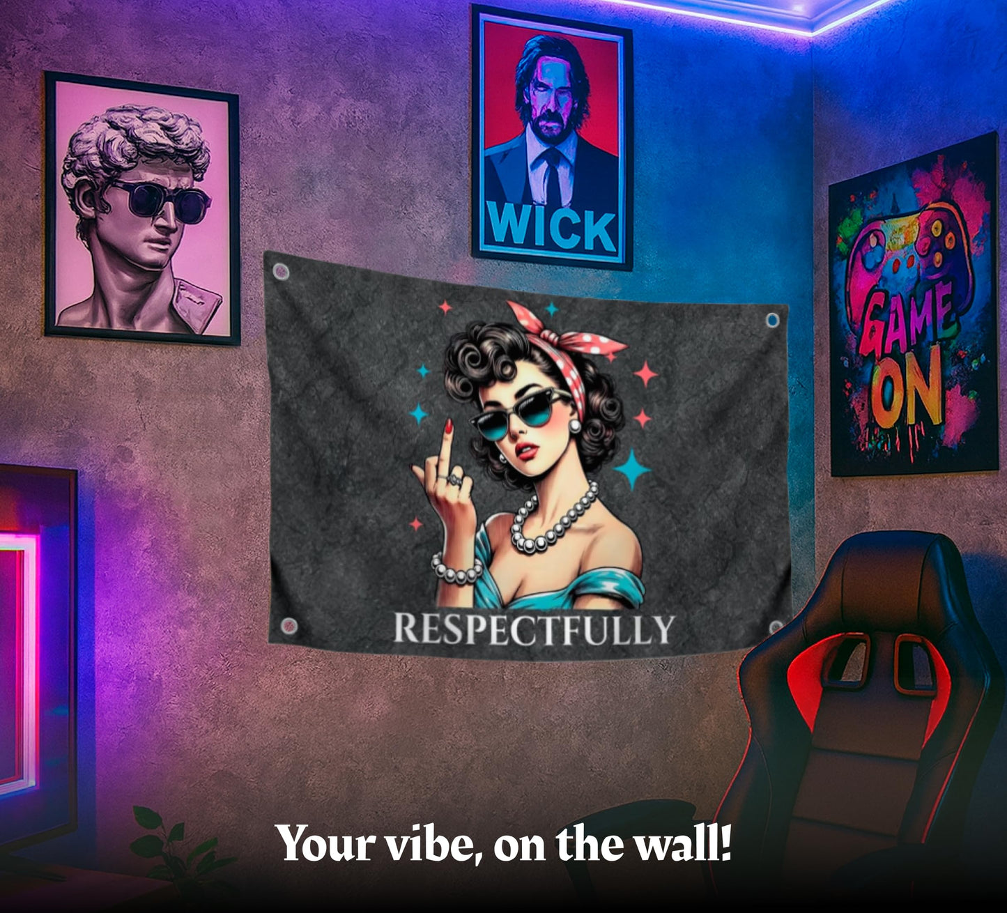 3х5 Ft Humorous Polyester Flag Respectfully with Four Brass Grommets - Poster for Confidence and Goal Oriented People - Good Solution for Home Interior - Creative Banners for your Premises and Offices