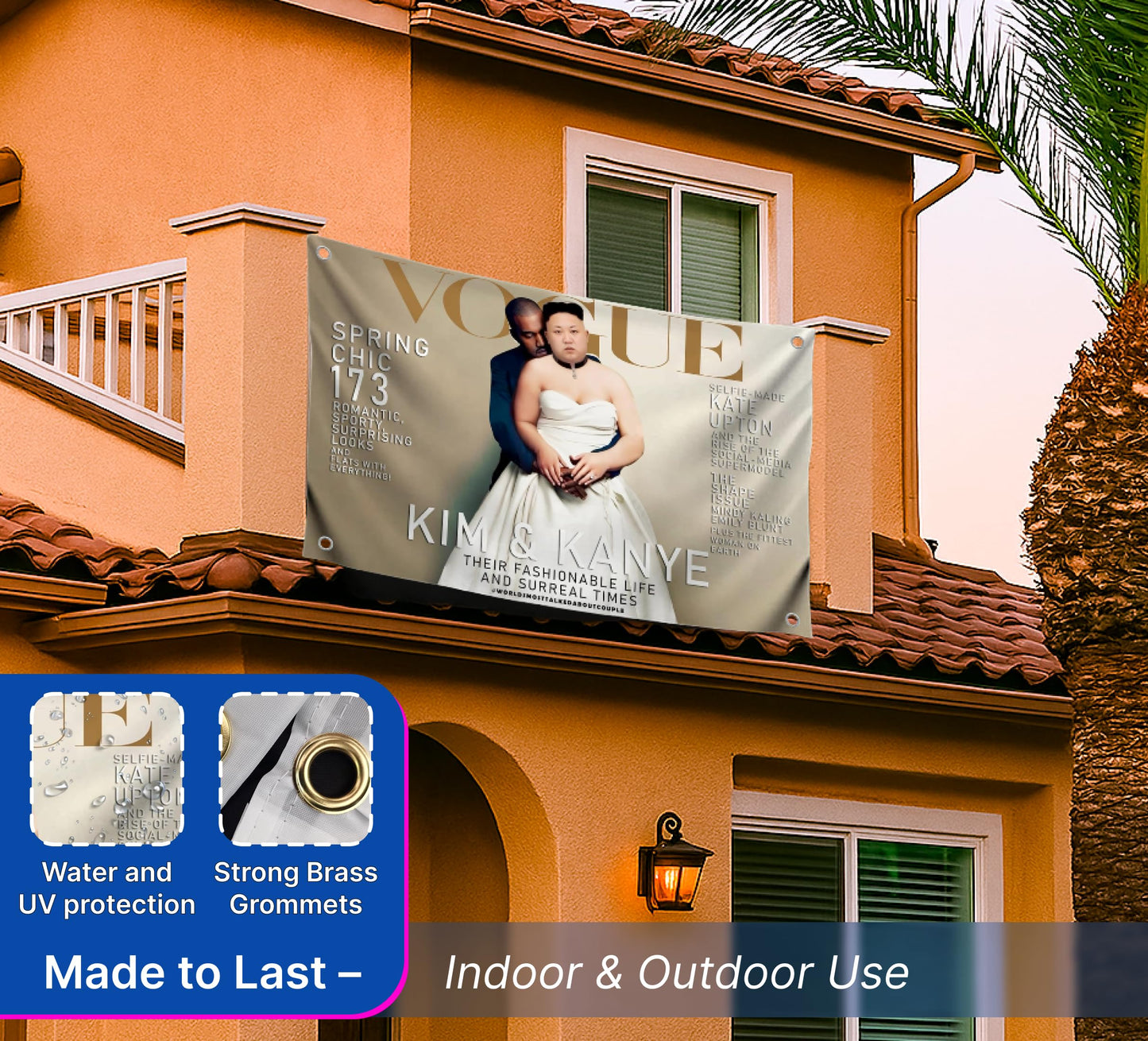 3x5 Ft Kim and Rapper Cover Polyester Single Sided Flags with 4 Brass Grommets - Cool Bedroom Living Room Wall Decorations - This Beautiful Entertaining Banner Flag for College Dorm Funny Wall Banners