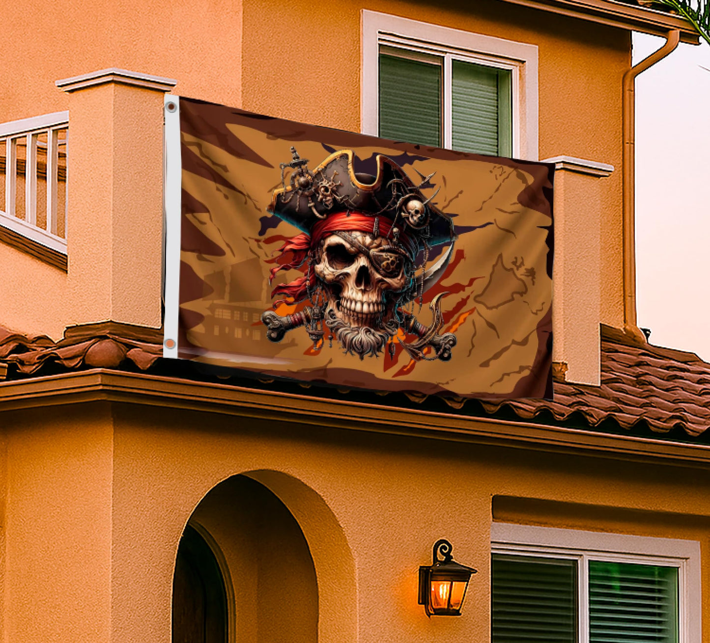 3x5 Feet Pirate Skull Flag with Two Brass Grommets - Pirat Flags Skull and Crossbones for Garden Yard Lawn Patio House - Yard Porch Patio Banner Flags for Decoration - Pirate Banner or Black Boat Poster