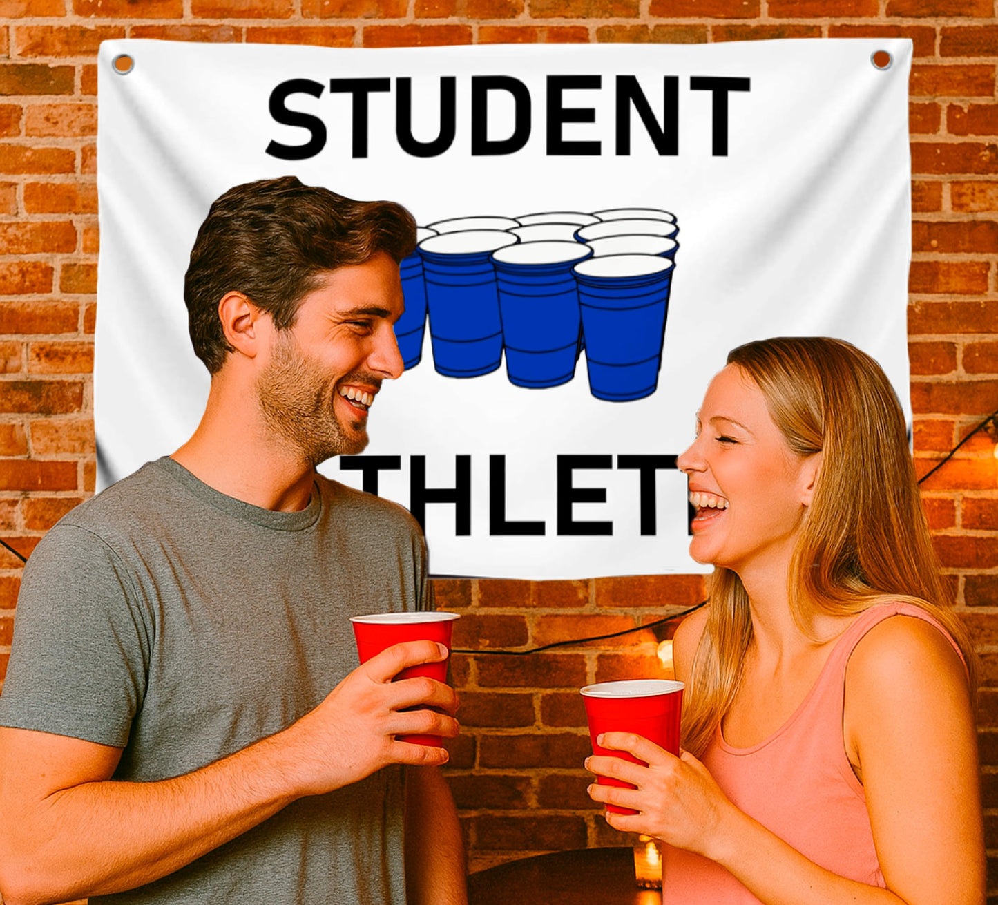 3x5 Feet Student Athlete College Polyester Flag - Dorm Room Banner Indoor and Outdoor with 4 Grommets - College Dorm Room Frat Wall Outdoor Hanging Single Sided Flags - Funny Poster and Cool Tapestry
