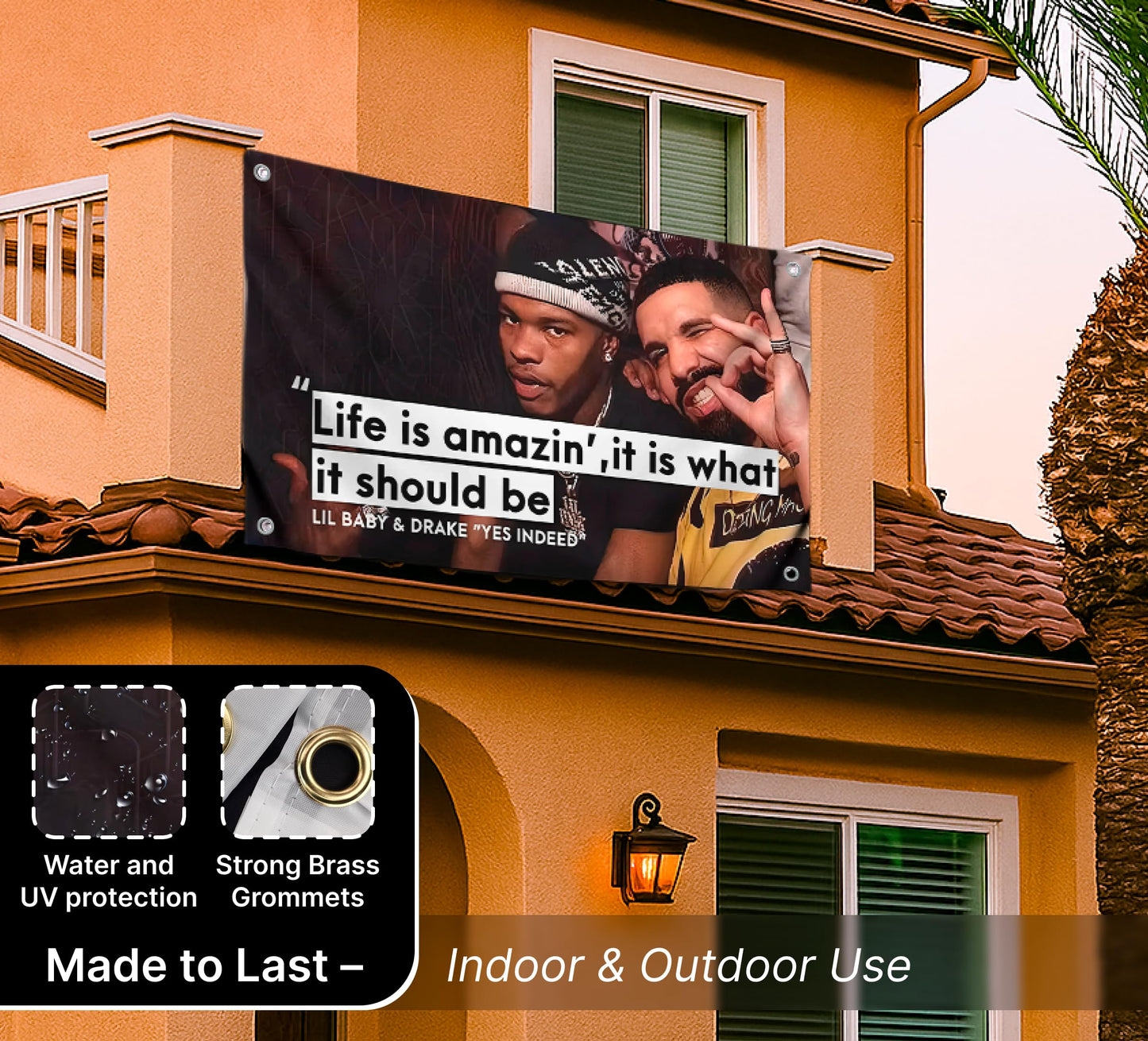 3x5 Ft Rapper and Future Funny Polyester Flag with 4 Brass Grommets - Funny Single Sided Tapestry Man Cave Wall Meme Flag for Dorm - Suitable for Outdoor Gardens Patios Indoor College Dorms for Gifts