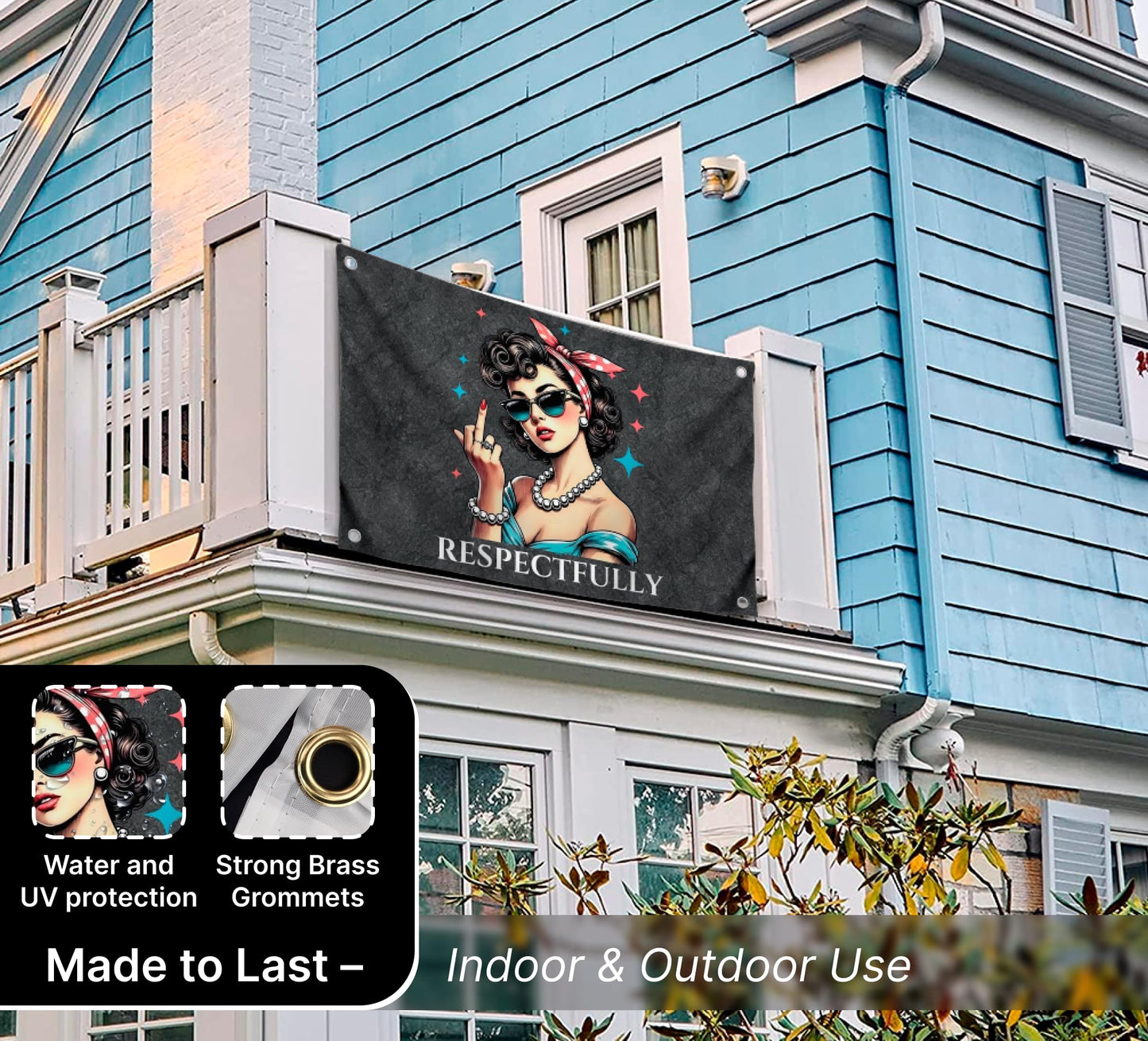 3х5 Ft Humorous Polyester Flag Respectfully with Four Brass Grommets - Poster for Confidence and Goal Oriented People - Good Solution for Home Interior - Creative Banners for your Premises and Offices