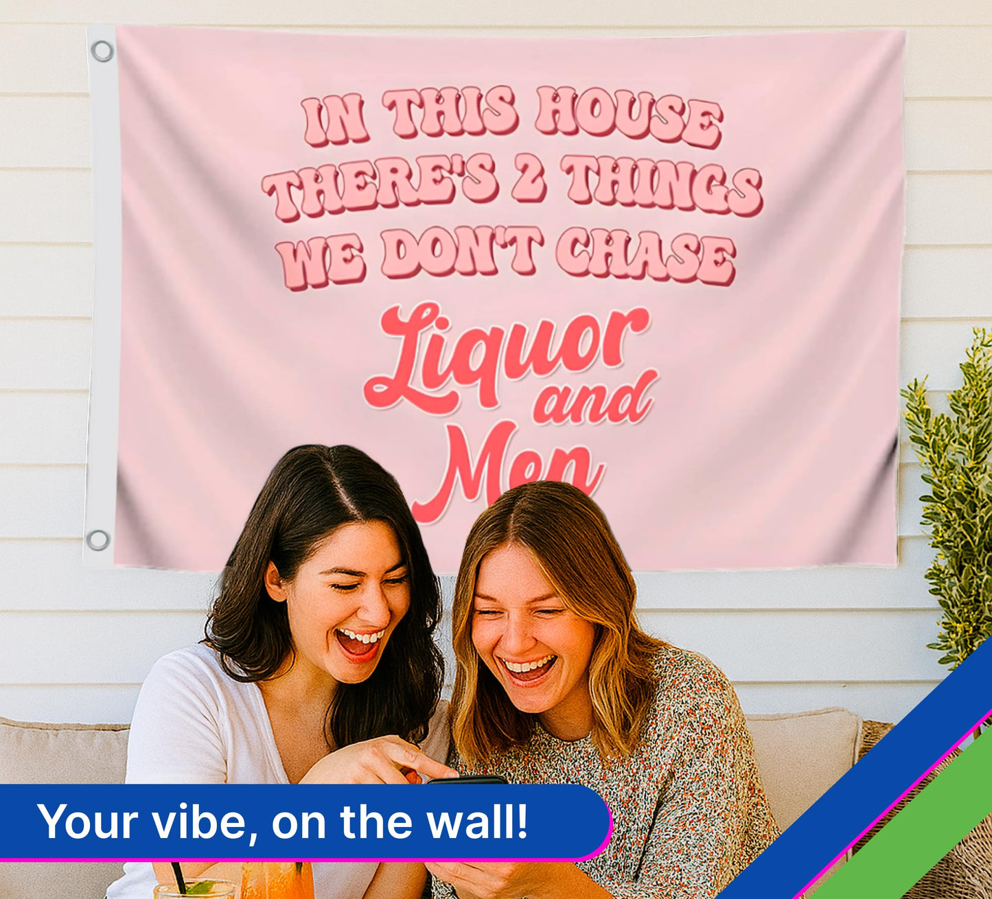 3x5 FT Liquor and Men Flag - Meme Tapestries Funny Single Sided Flag Banners for Room Teen - Funny Tapestry for Bedroom - Wall Flags for College Poster Room Decor - Twitter Quote Tapestry for Girls