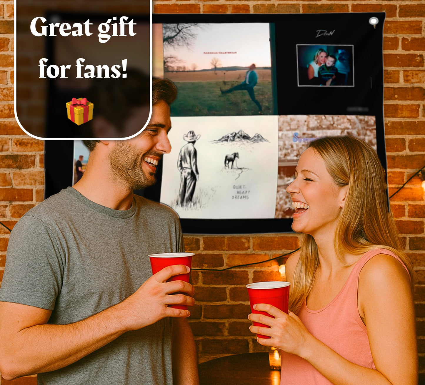 3×5 ft Banner Flag (90×150 cm) with Music Collage, Grommets