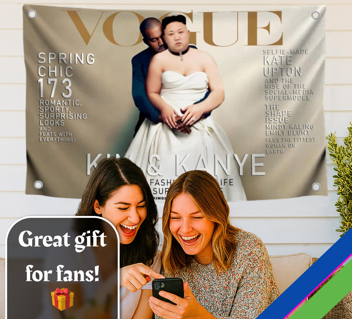 3x5 Ft Kim and Rapper Cover Polyester Single Sided Flags with 4 Brass Grommets - Cool Bedroom Living Room Wall Decorations - This Beautiful Entertaining Banner Flag for College Dorm Funny Wall Banners